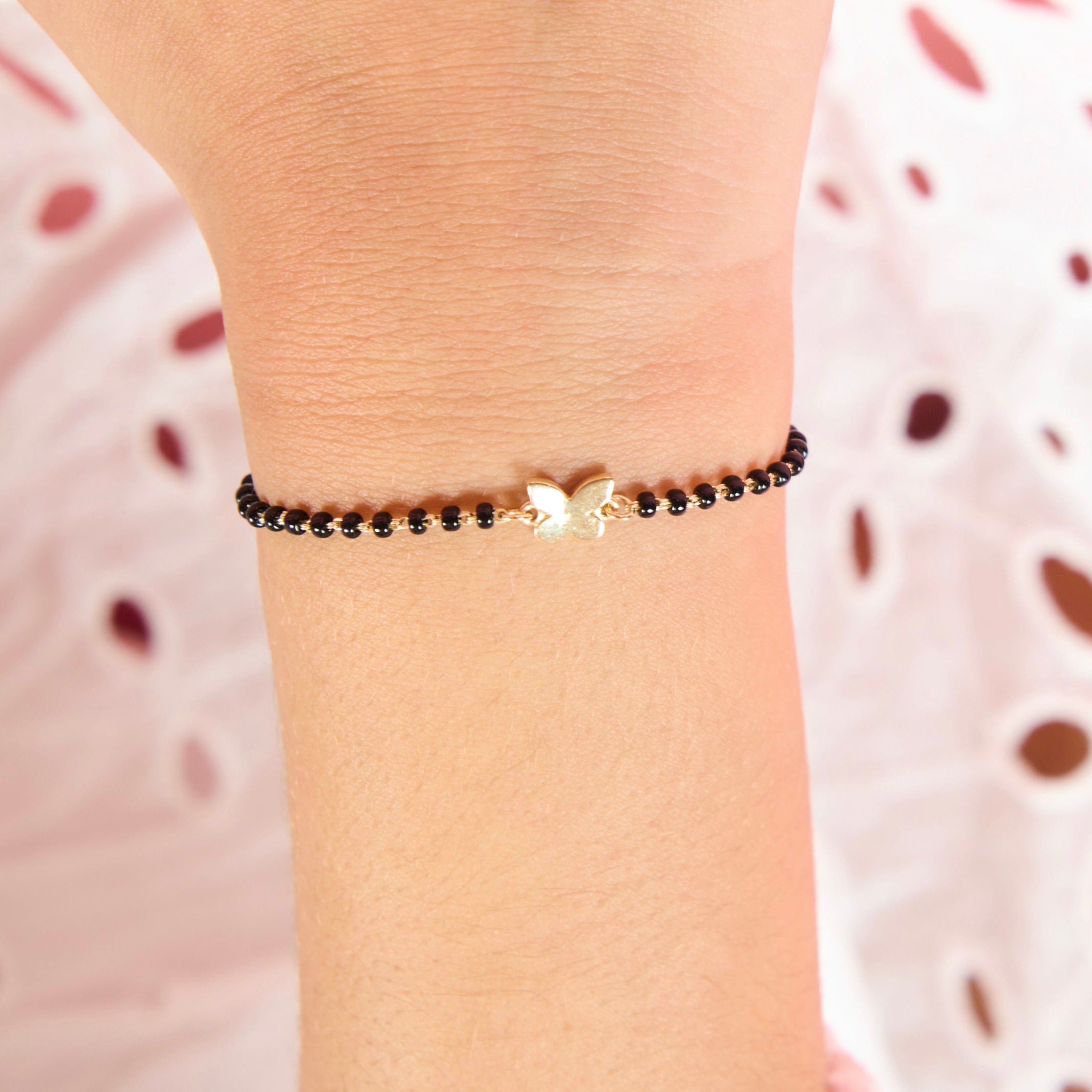 Baby Gold Butterfly Nazar Bracelet – KAJ Fine Jewellery