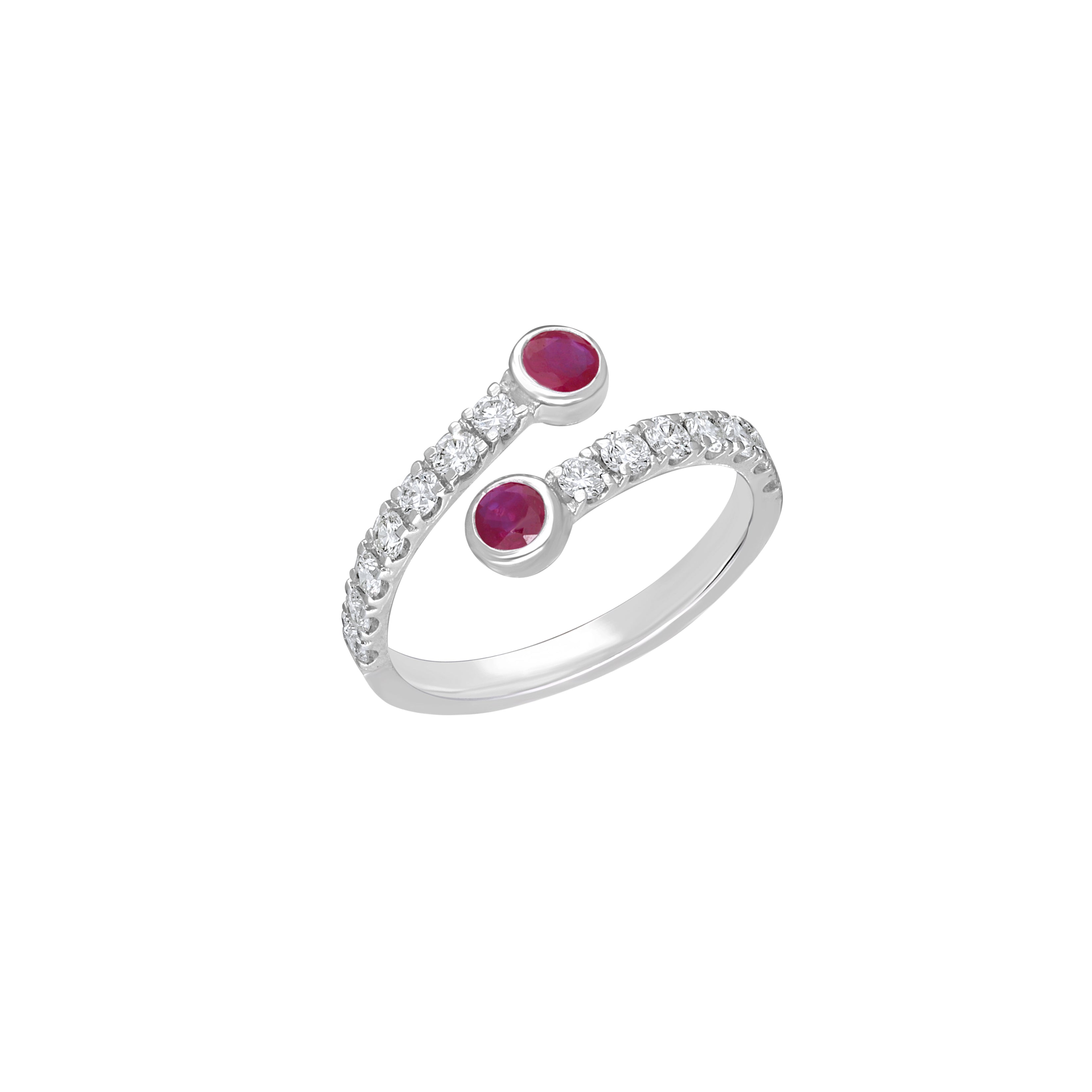 Ruby Diamond Criss Cross Stackable Ring – KAJ Fine Jewellery
