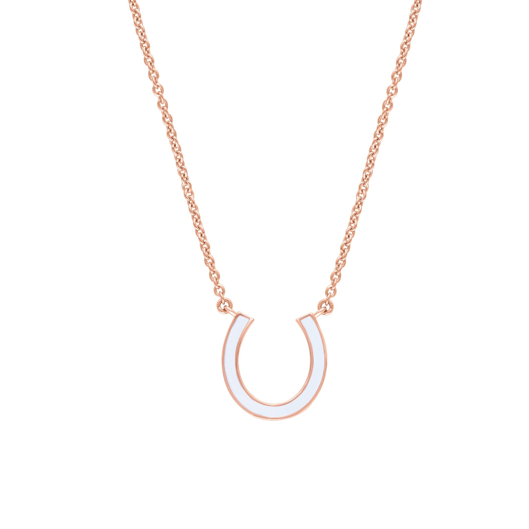 KAJ Horse Shoe Enamel Chain Pendant