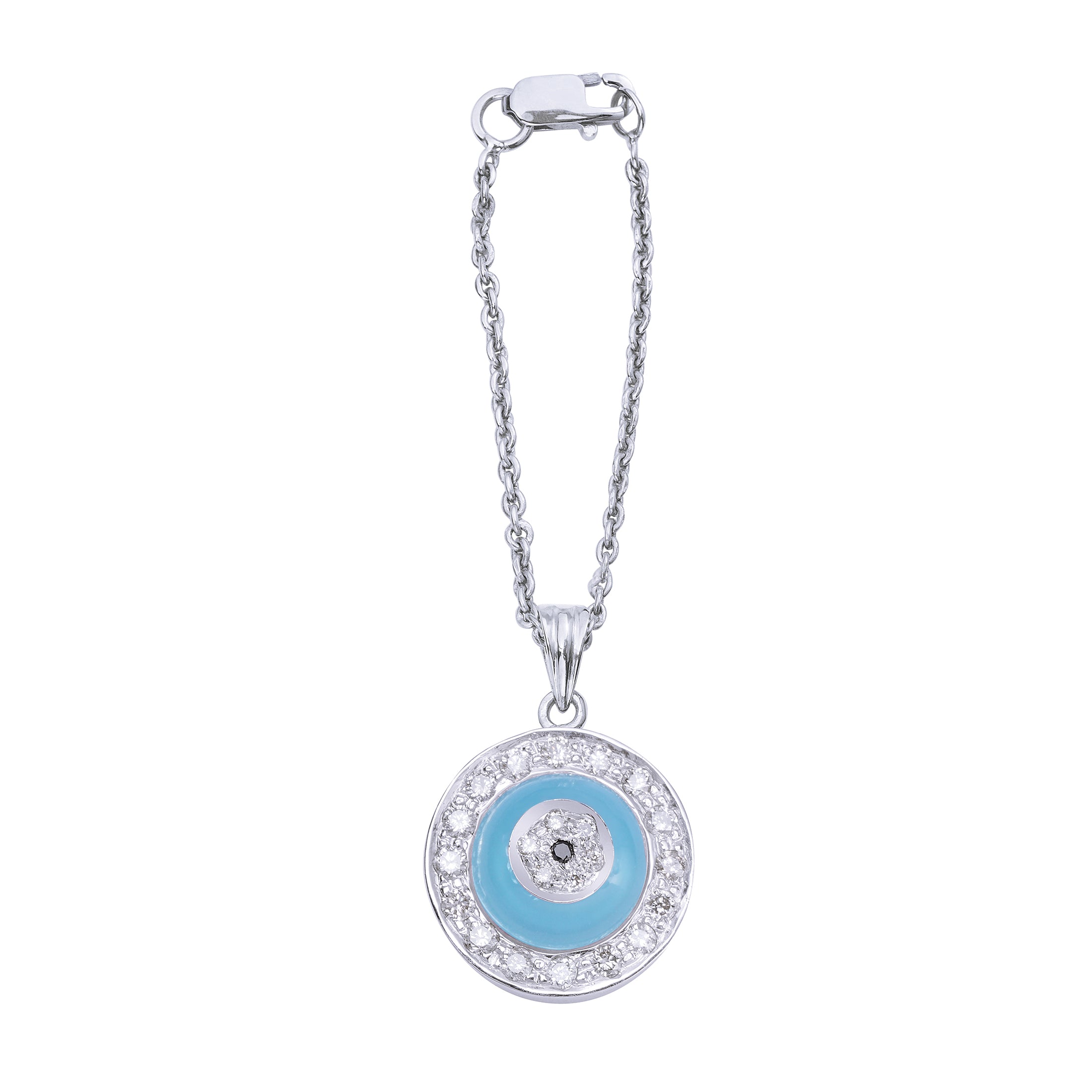 Blue Onyx Donut Diamond Watch Charm
