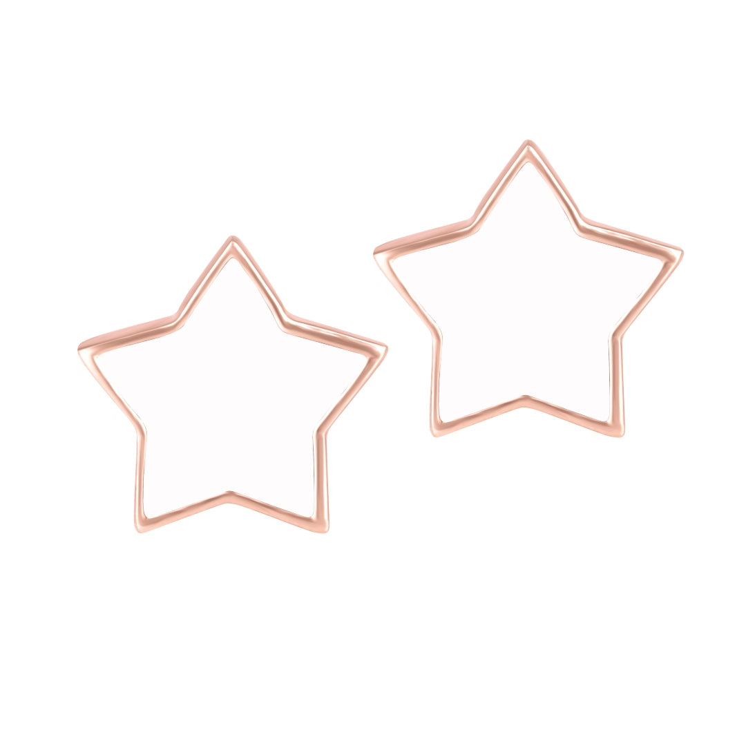 Star Pink Enamel Studs