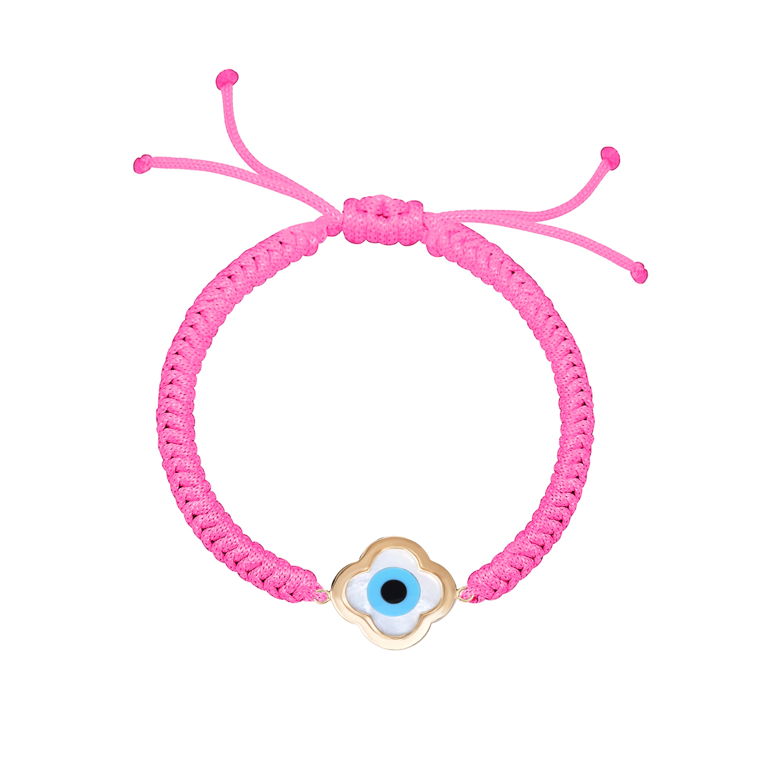 Large Clover Evil Eye Cord Bracelet