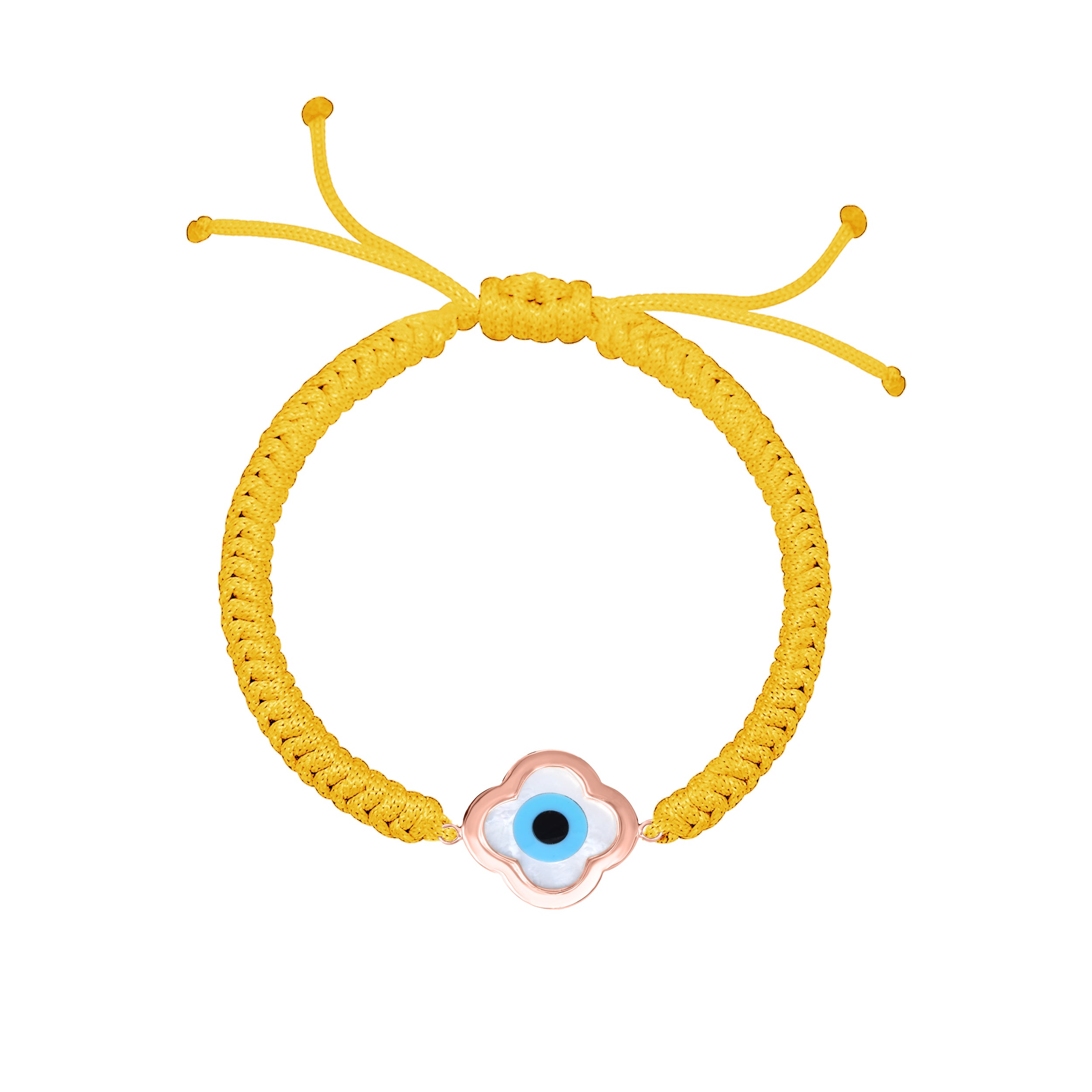 Large Clover Evil Eye Cord Bracelet