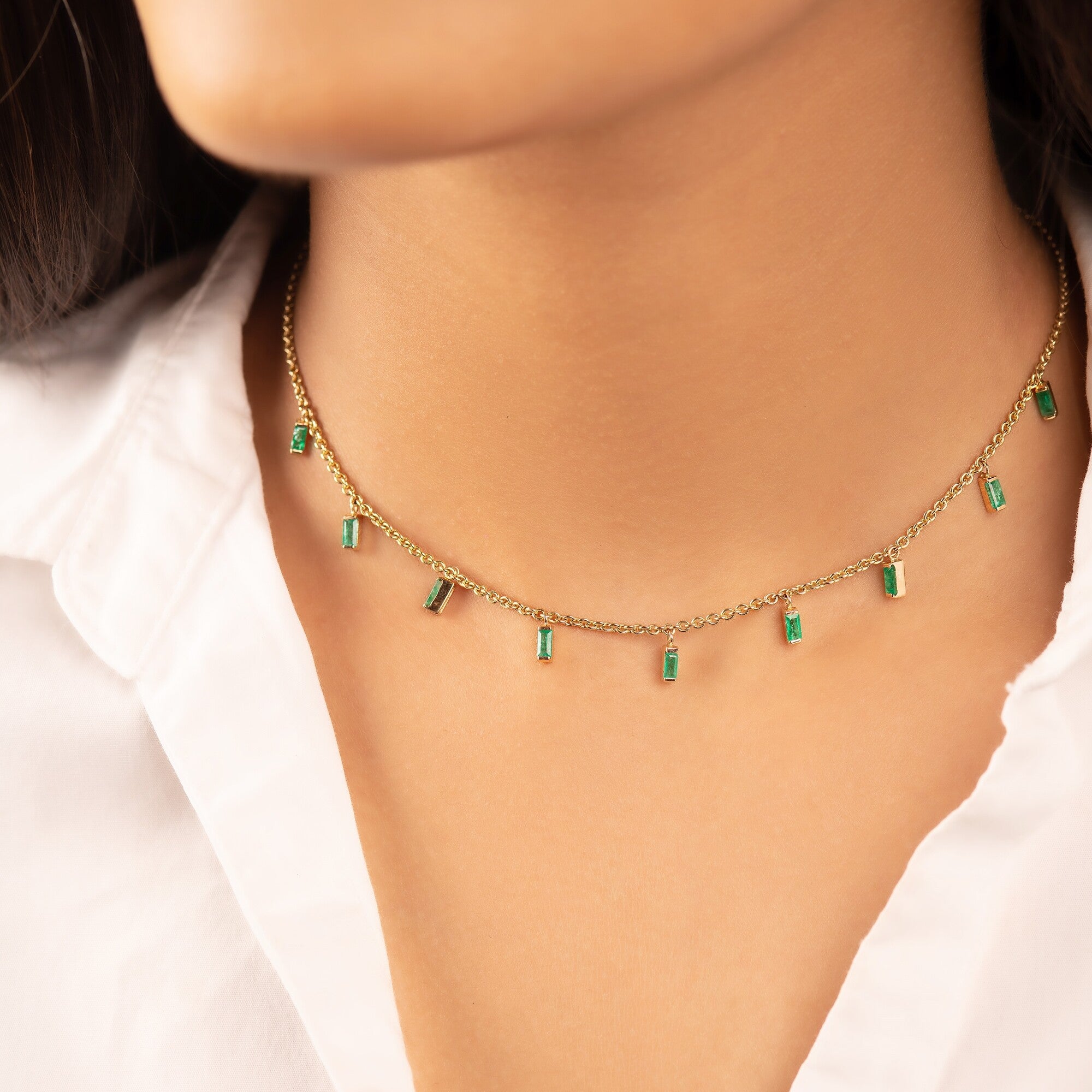 Emerald collar deals necklace