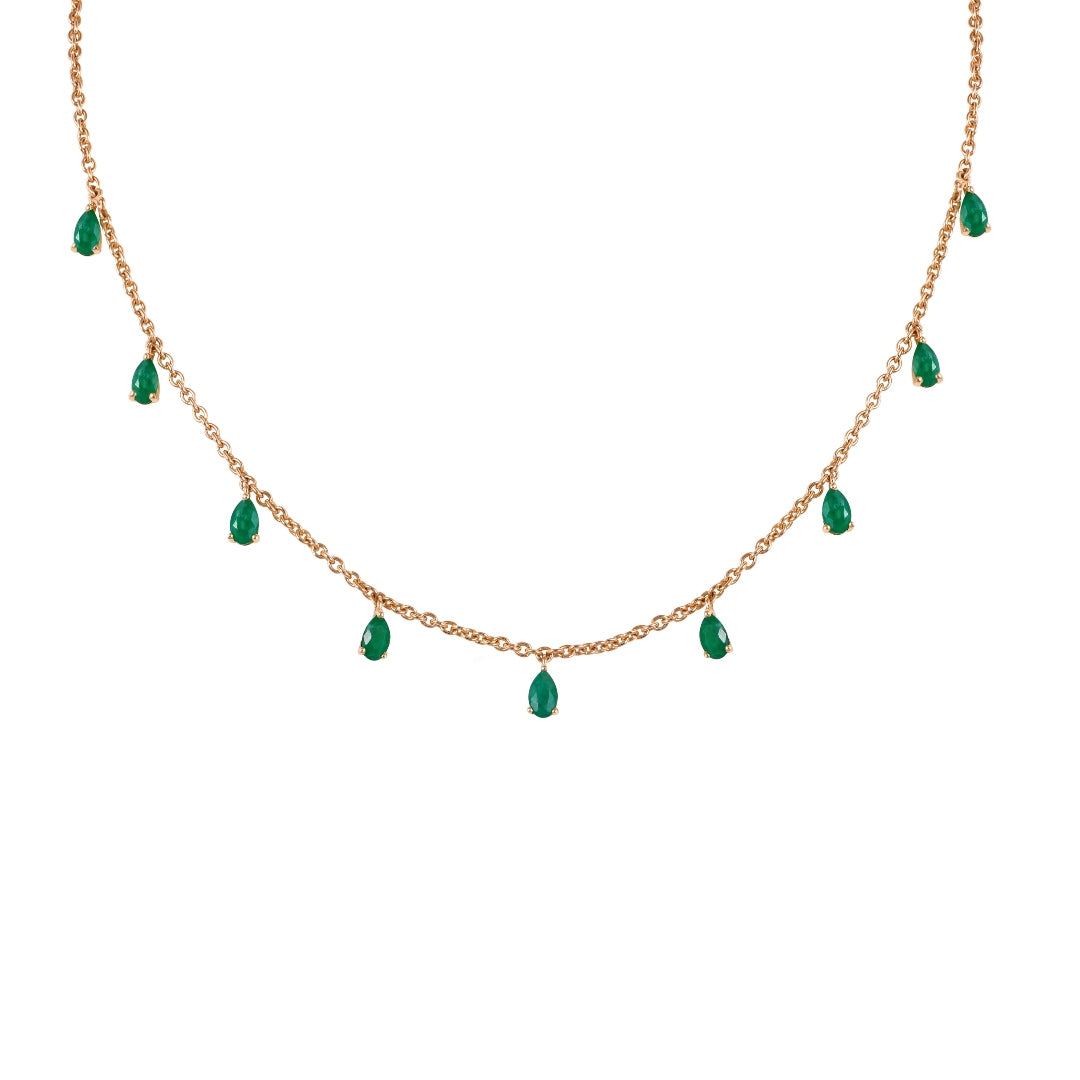 Emerald Drop Collar Necklace