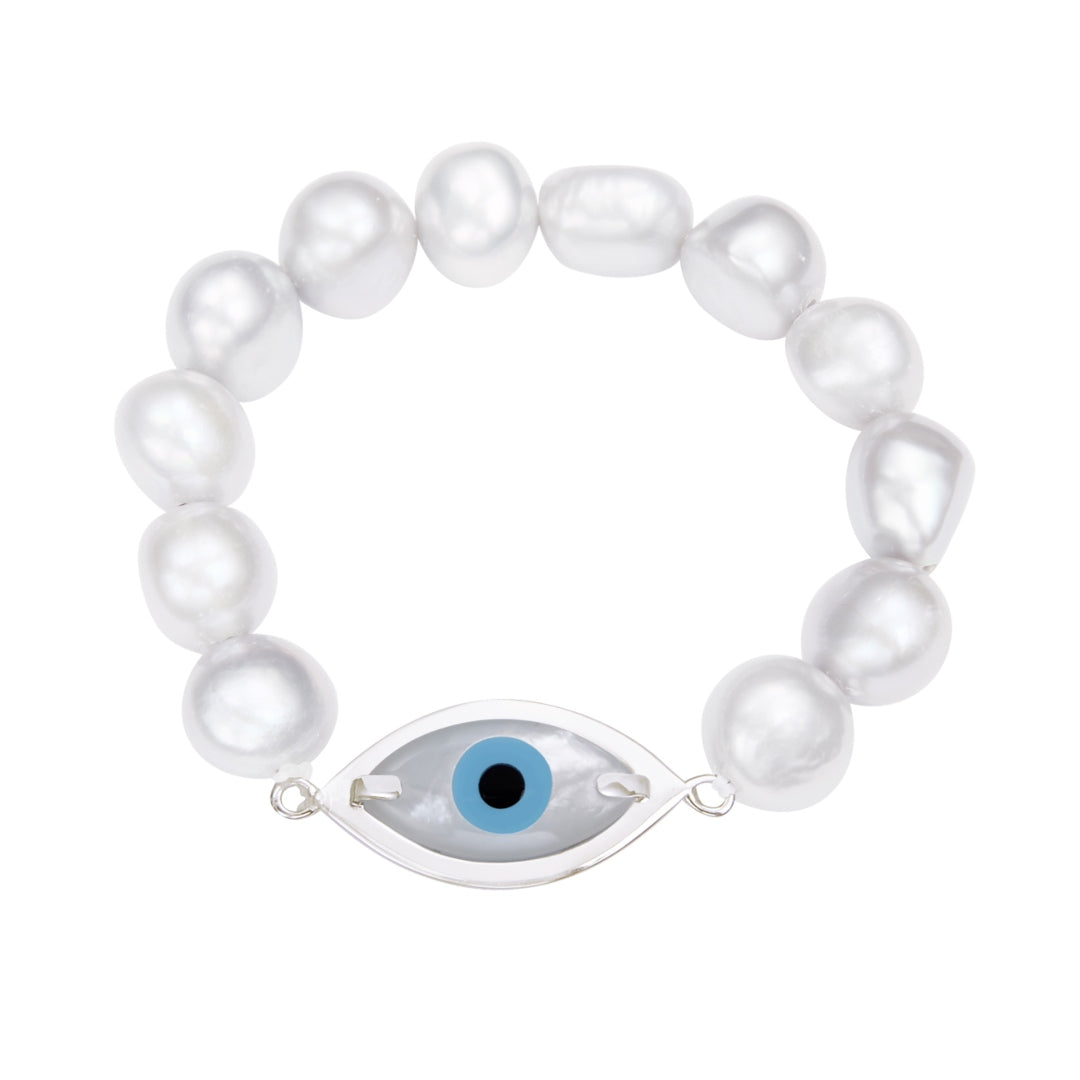 KAJ Medium Marquise Evil Eye Pearl Bracelet