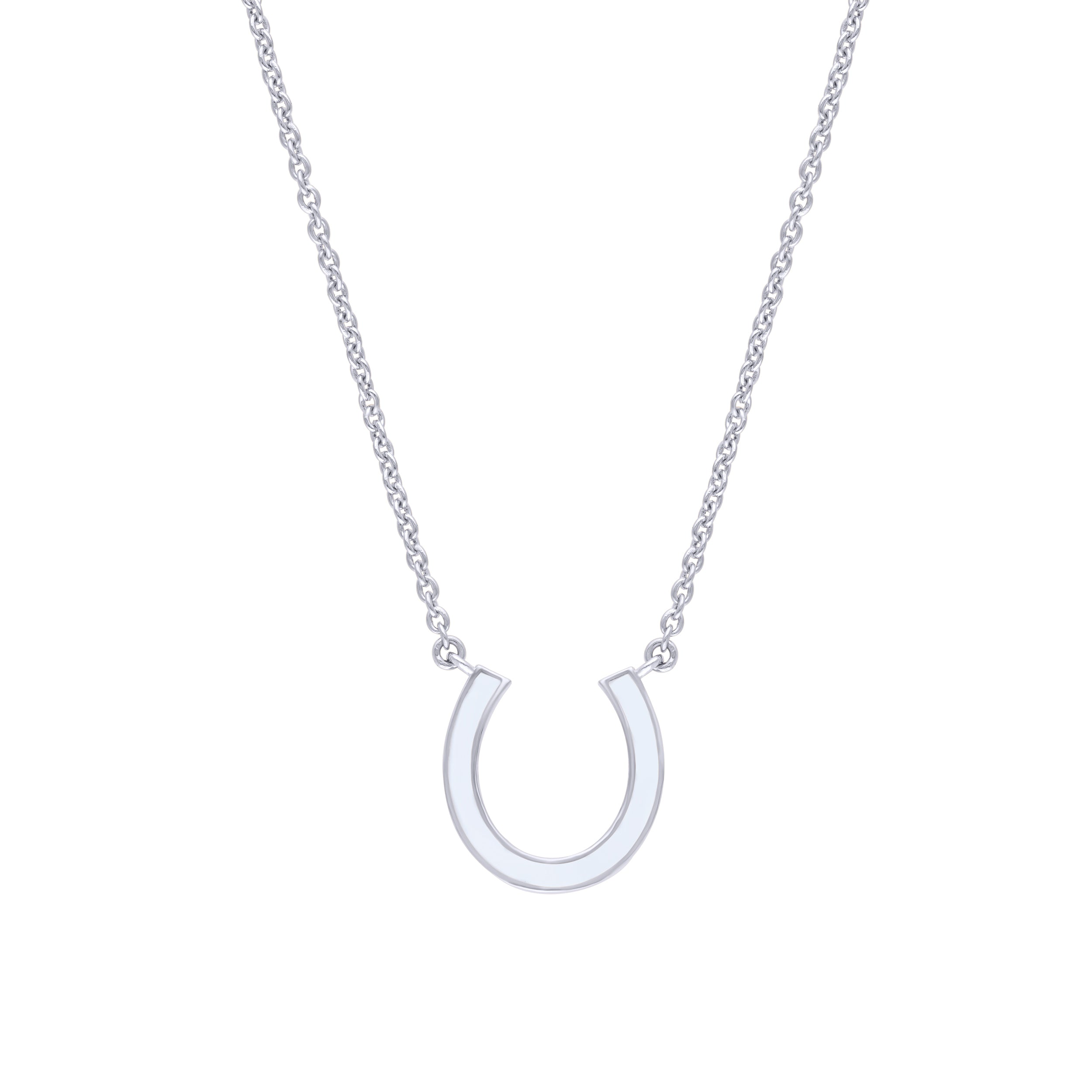 KAJ Horse Shoe Enamel Chain Pendant