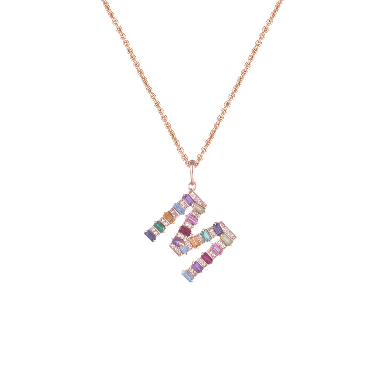 Small Personalised Multi-Coloured Chain Pendant
