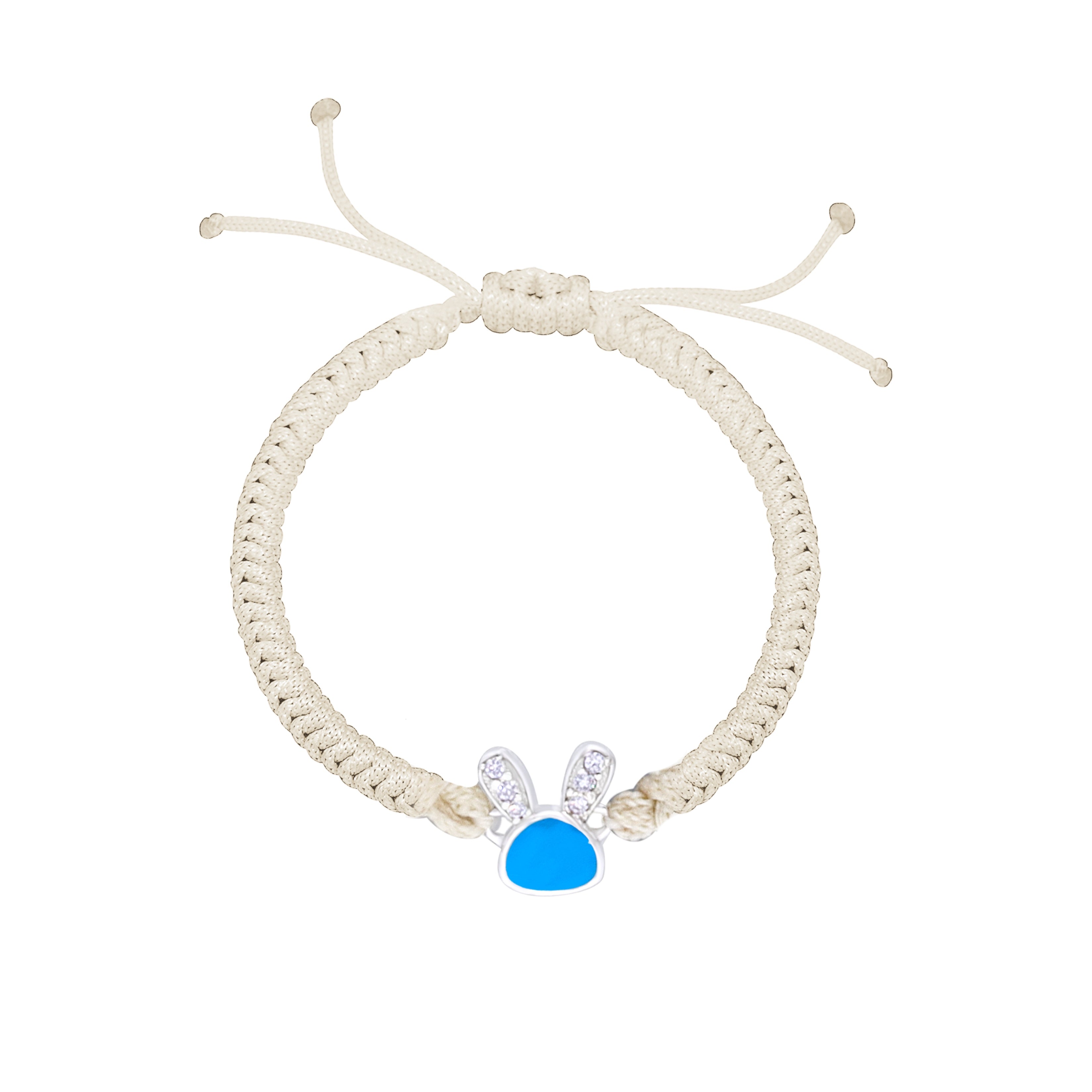 Baby Bunny Enamel Diamond Cord Bracelet