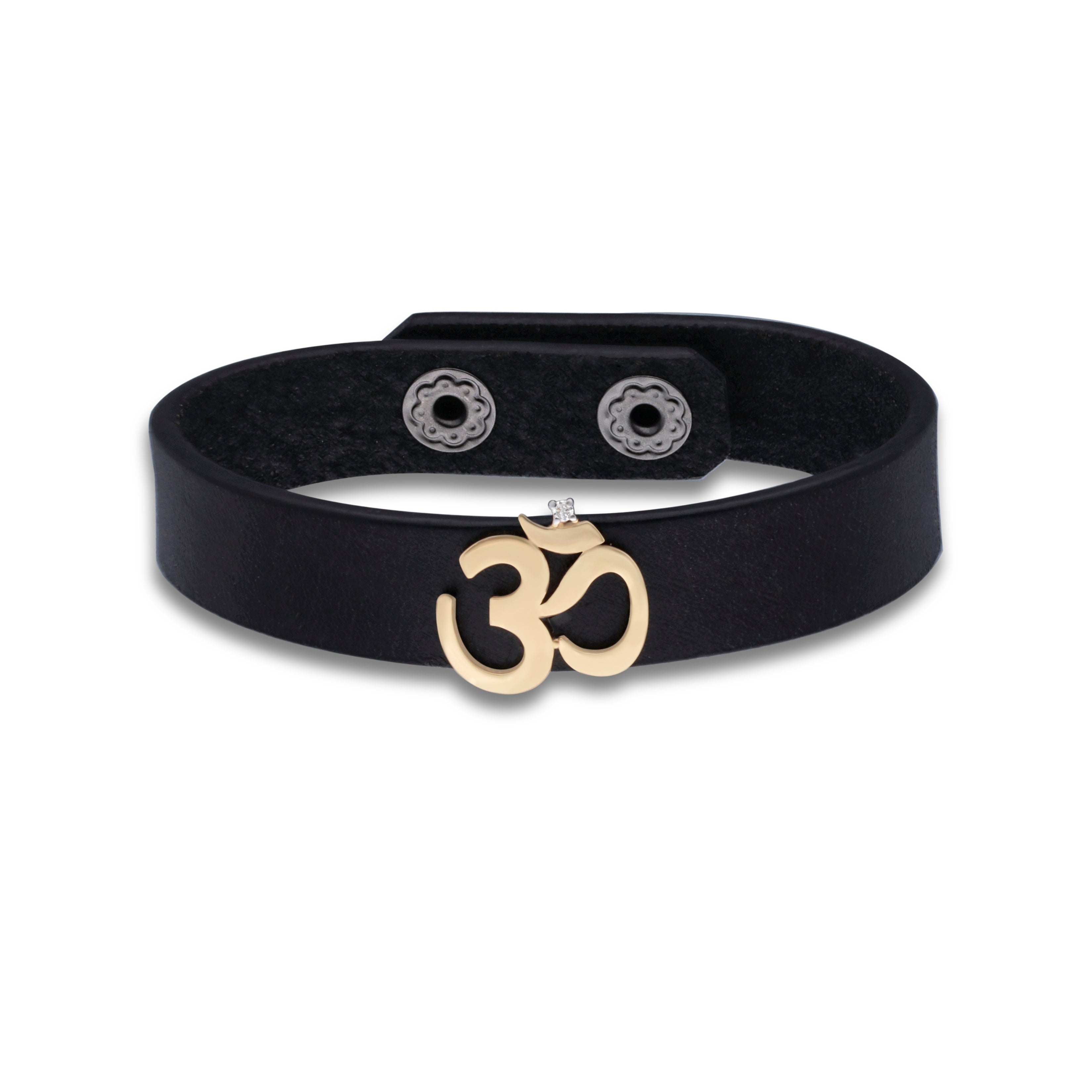 Om leather store bracelet