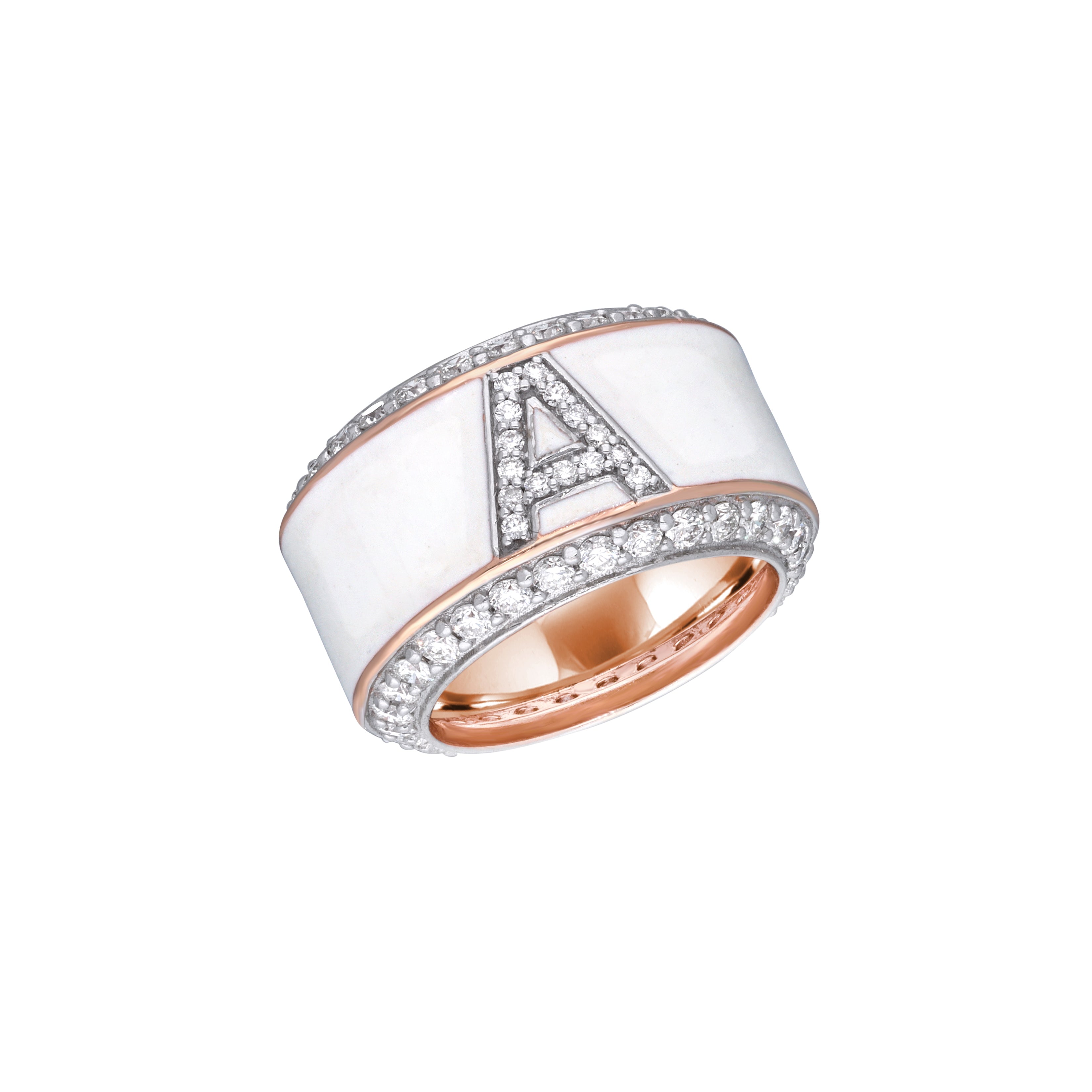 Personalised Diamond Enamel Ring