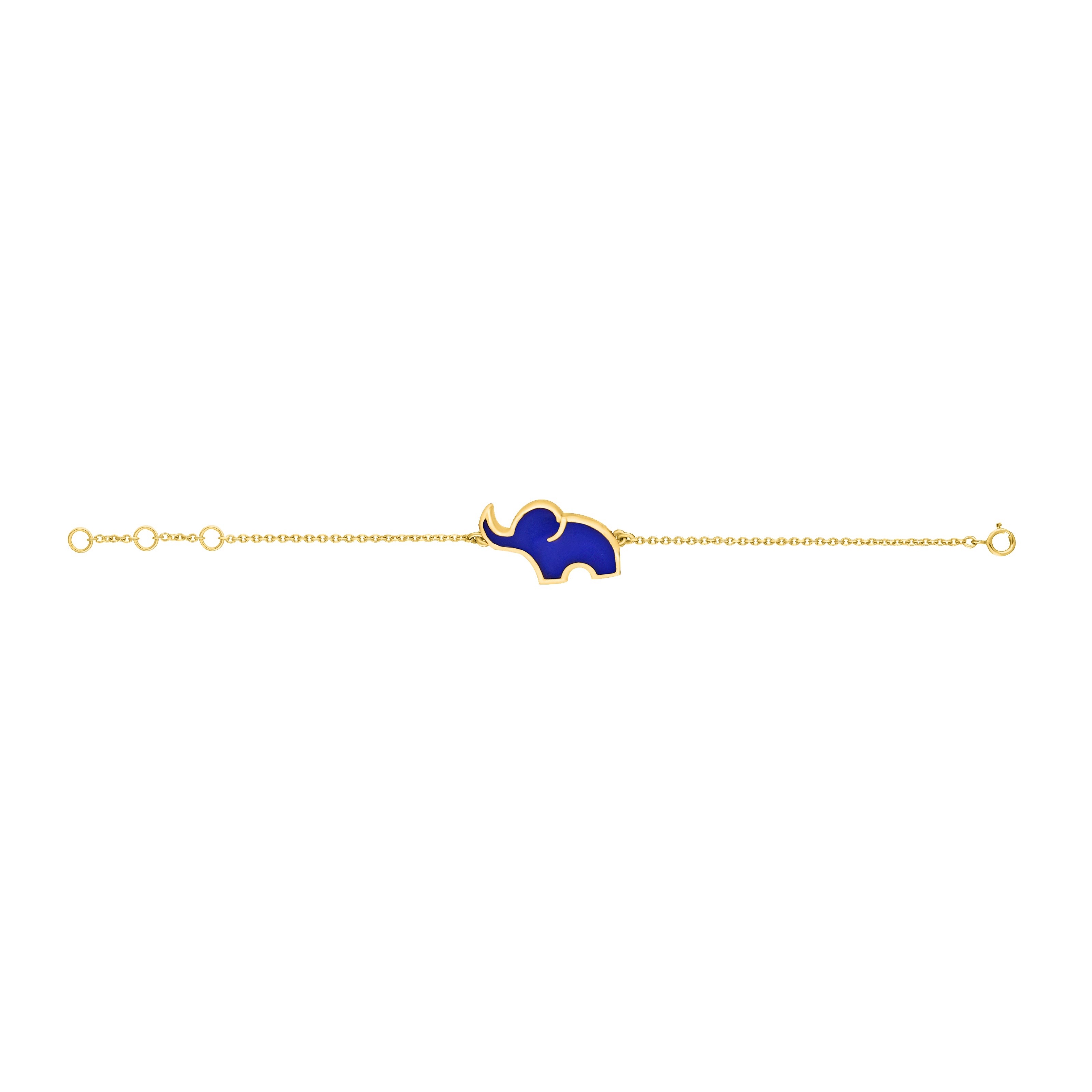 Baby Elephant Enamel Chain Bracelet