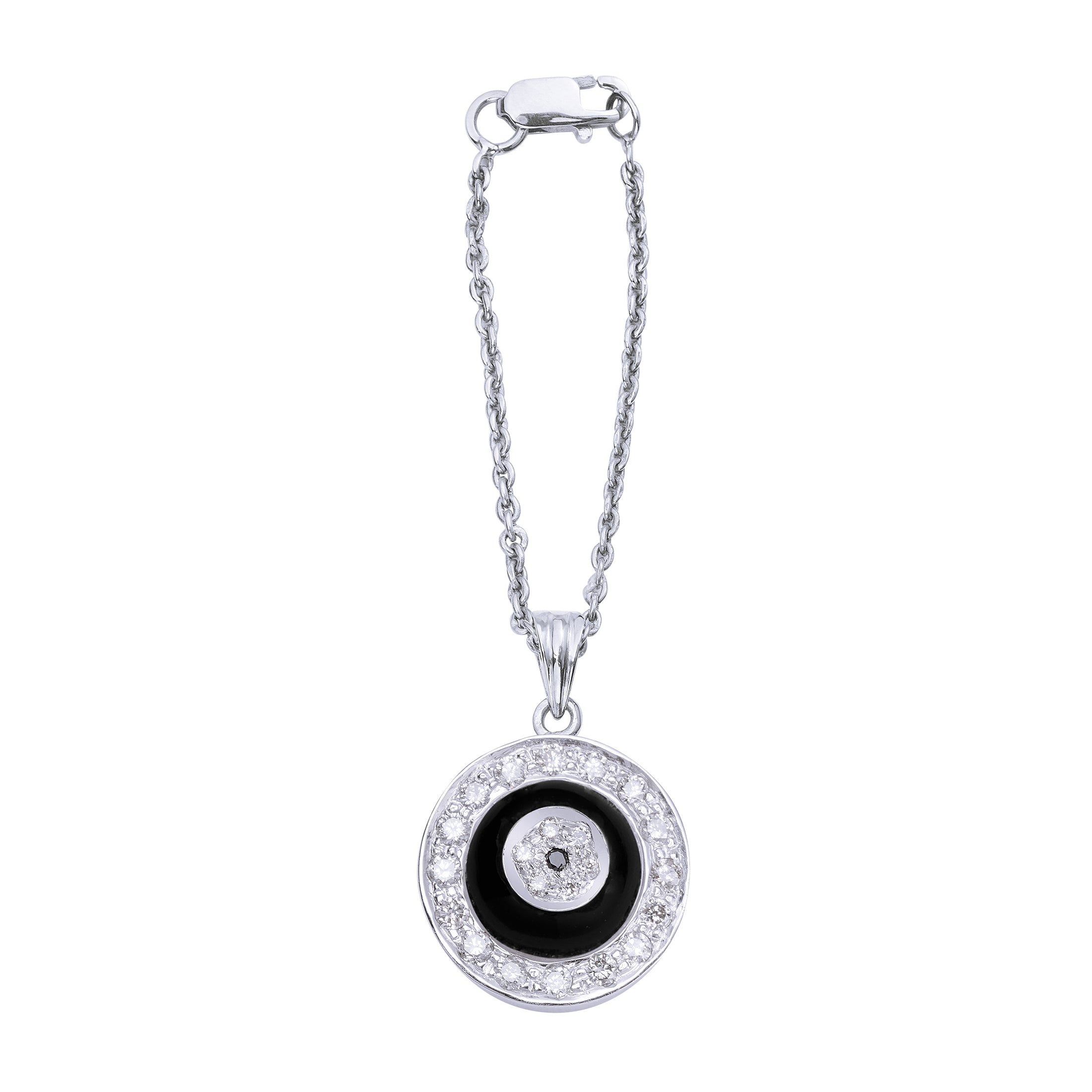 Black Onyx Donut Diamond Watch Charm