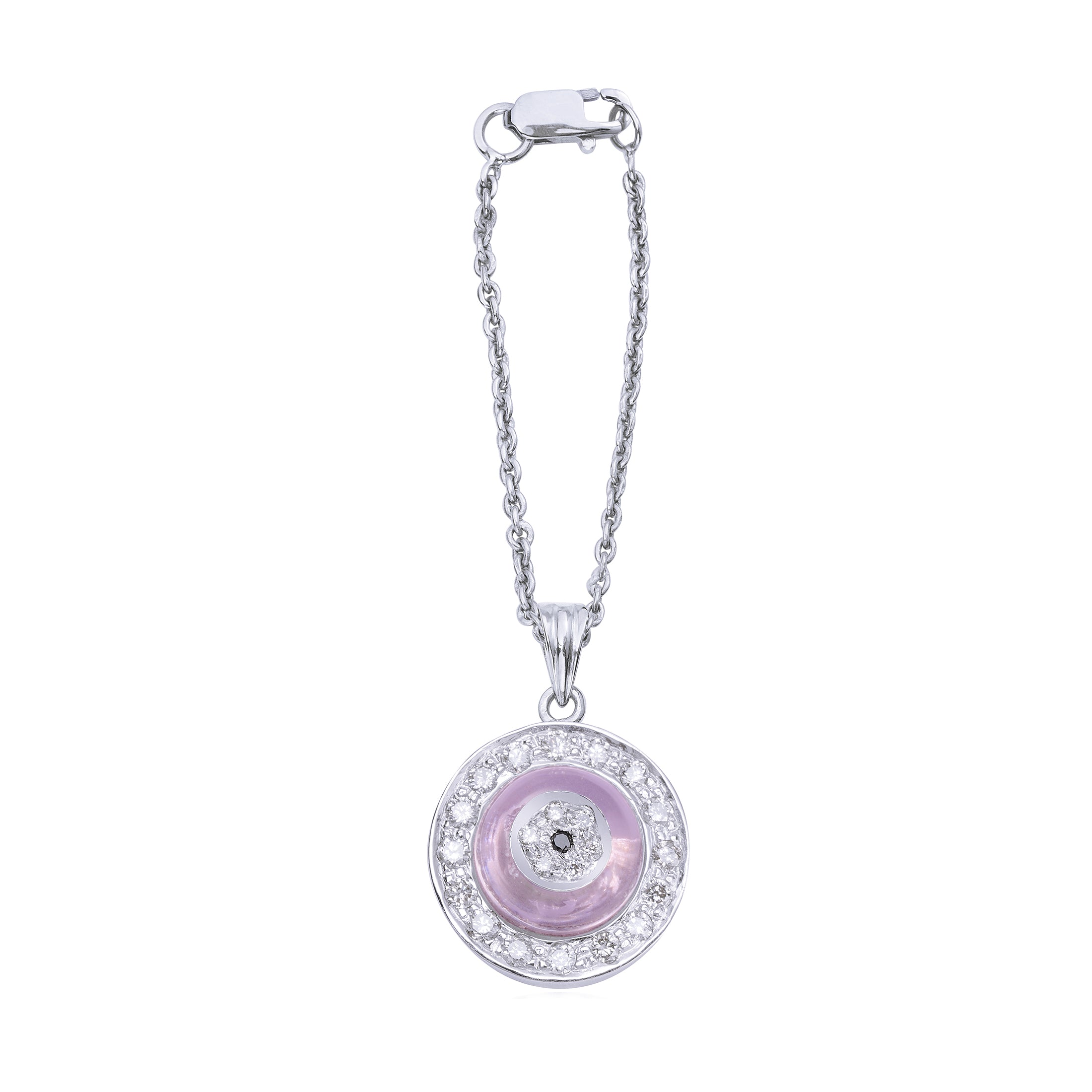 Rose Quartz Donut Diamond Watch Charm