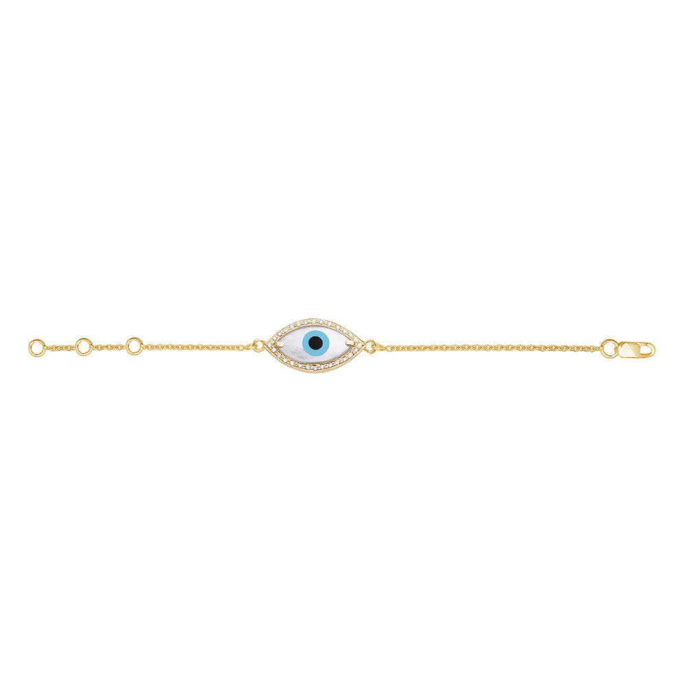 Medium Marquise Evil Eye Diamond Chain Bracelet