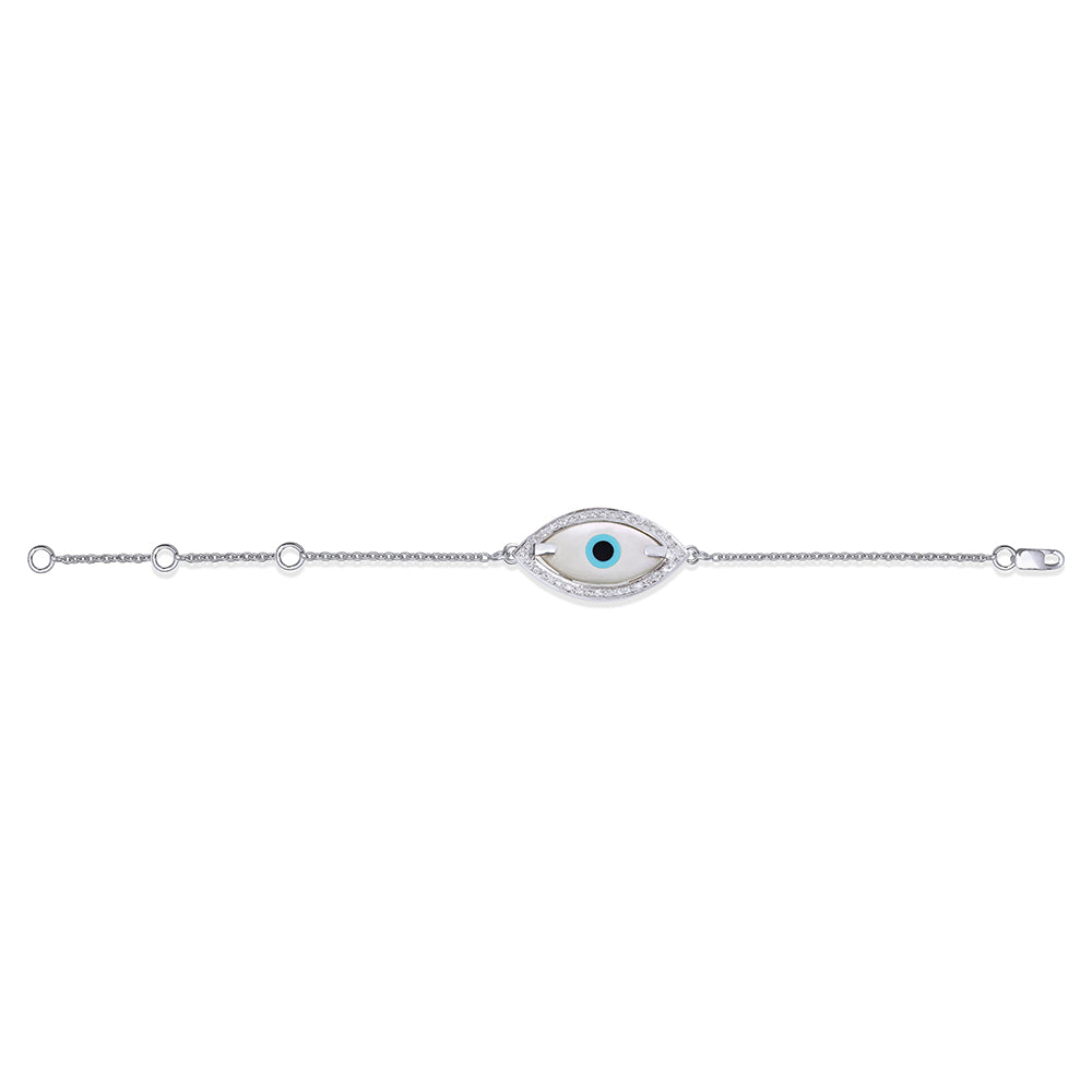 Medium Marquise Evil Eye Diamond Chain Bracelet