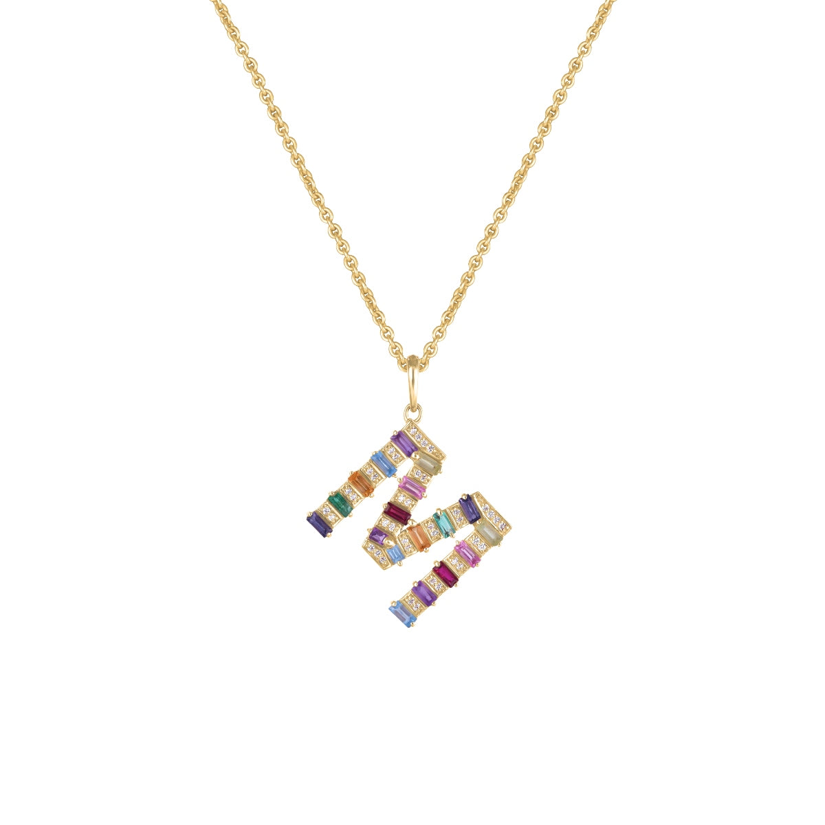 Small Personalised Multi-Coloured Chain Pendant