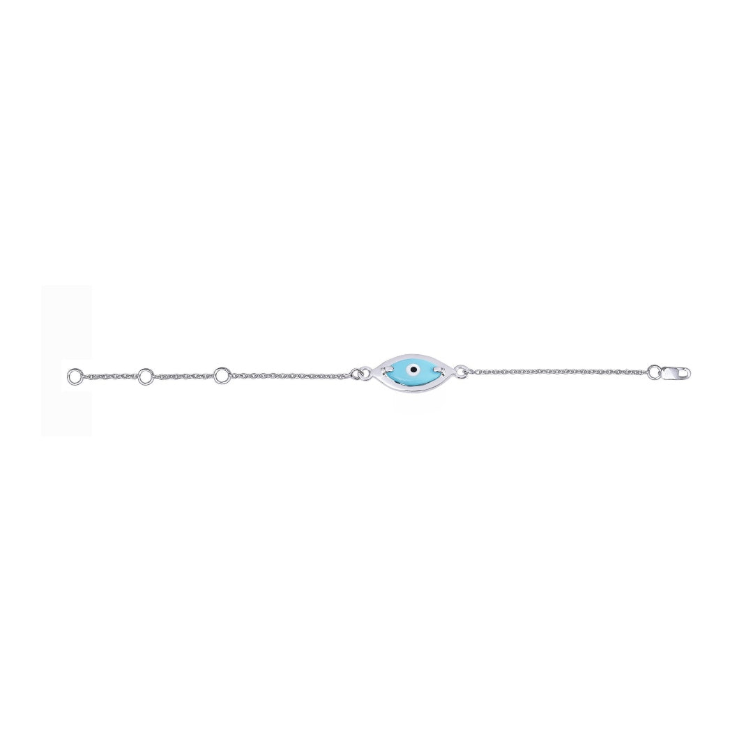 Baby Marquise Turquoise Evil Eye Chain Bracelet