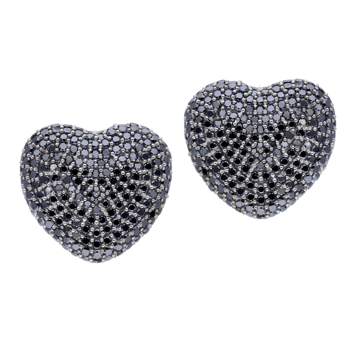 Valentina Pave Diamond Heart Stud Earrings in 18K White Gold – J.E.T.  Jewelry