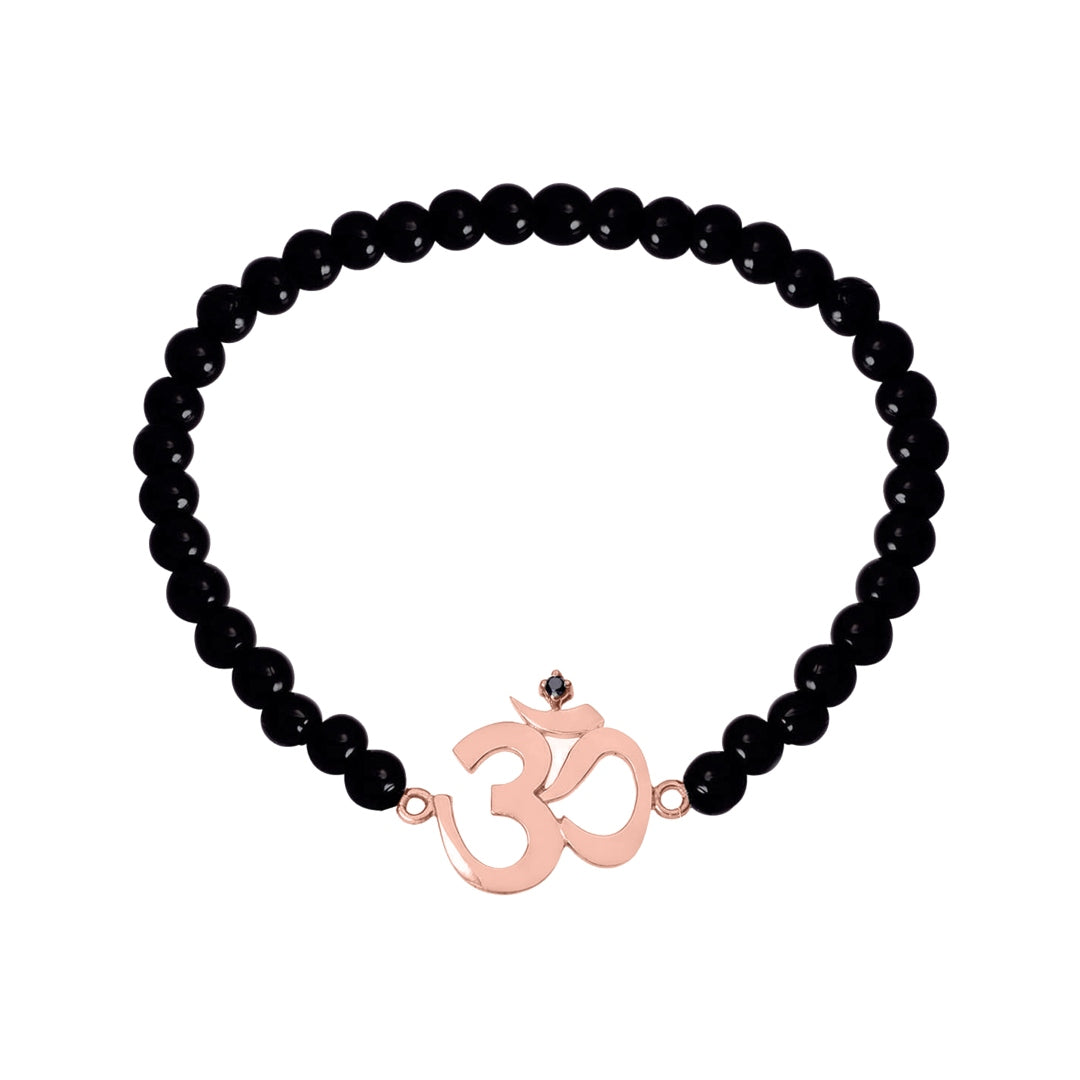 Buy New Born Baby OM Bracelet in gold with black  gold beads for Nazaria  Online in India at Best Price  Jewelslane