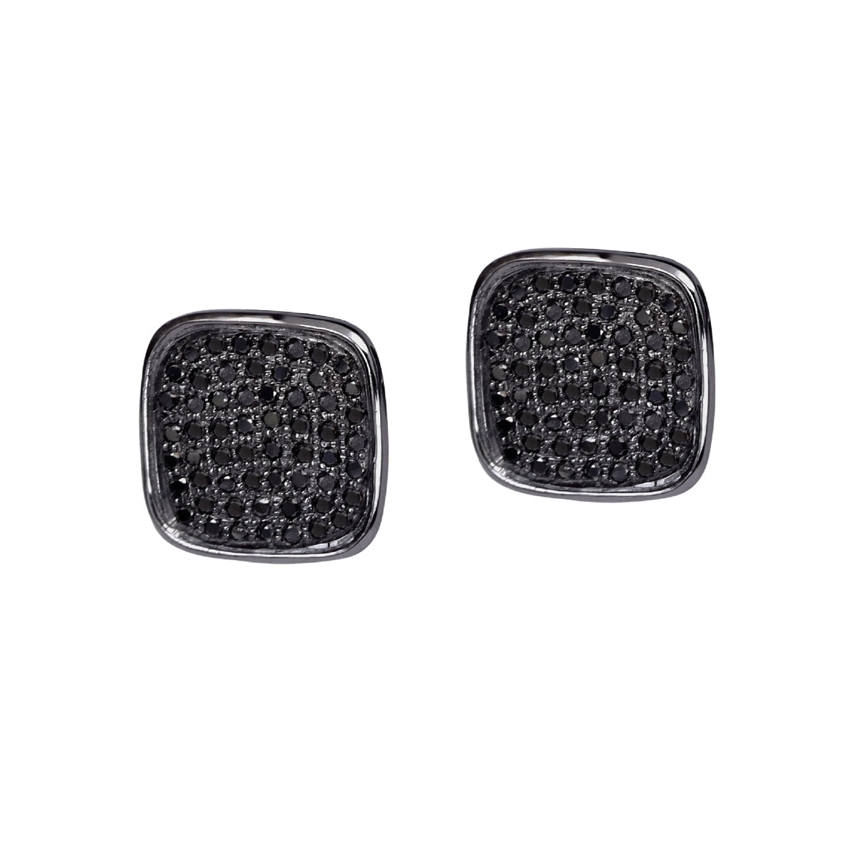 JeryWe 4 Pairs Stainless Steel Stud Earrings for Men Women Square CZ  Earrings Silver Black Diamond Earrings,7MM : Amazon.co.uk: Fashion