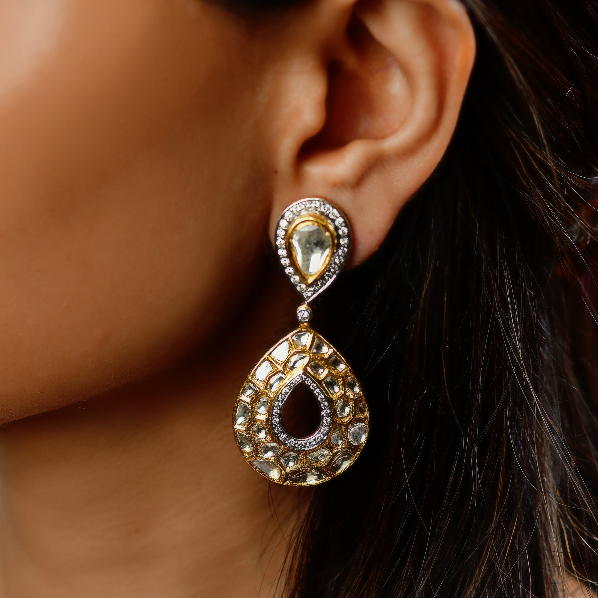 Uncut diamond sale earrings designs