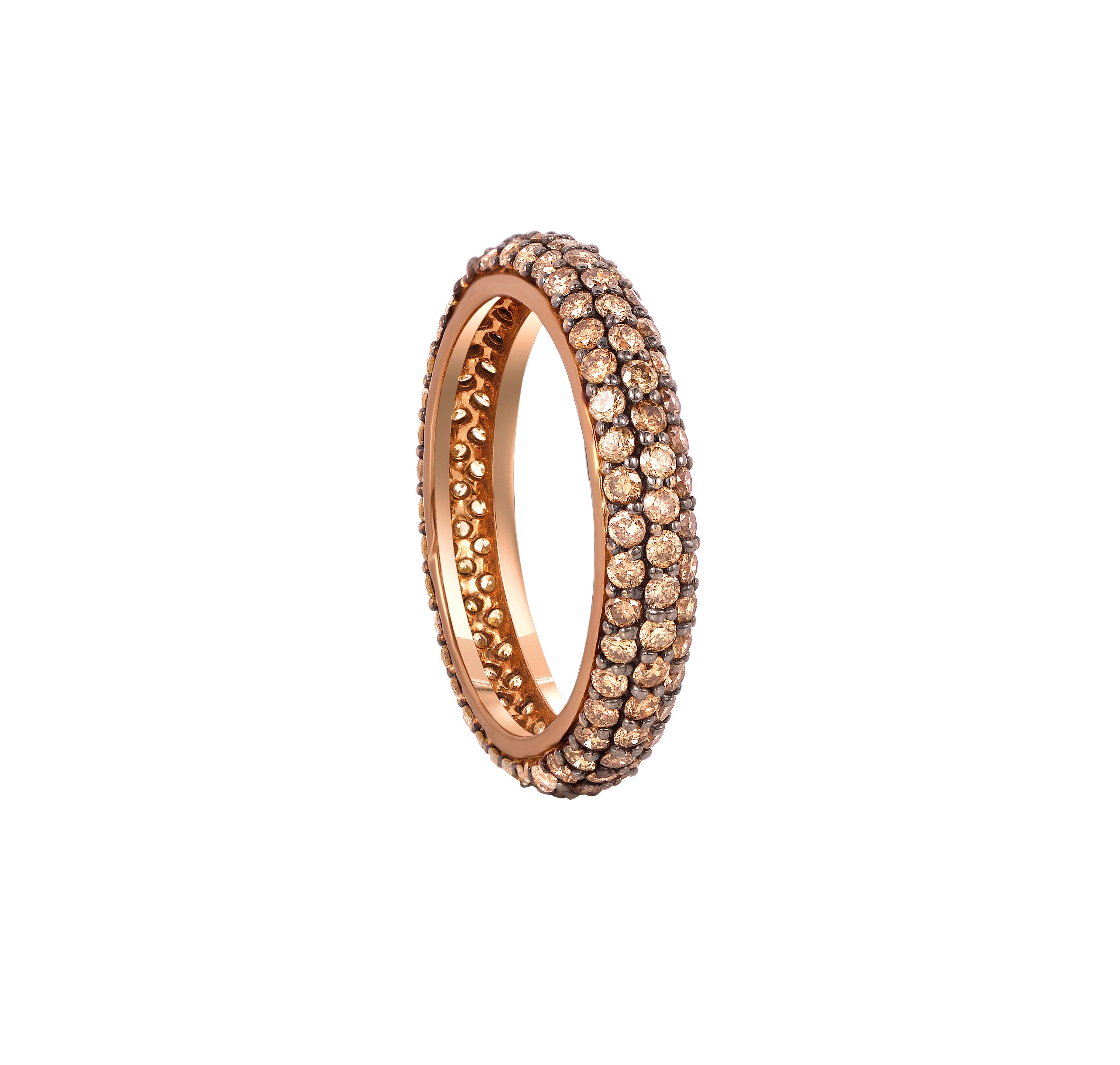 Coffee Diamond Stackable Classic Ring
