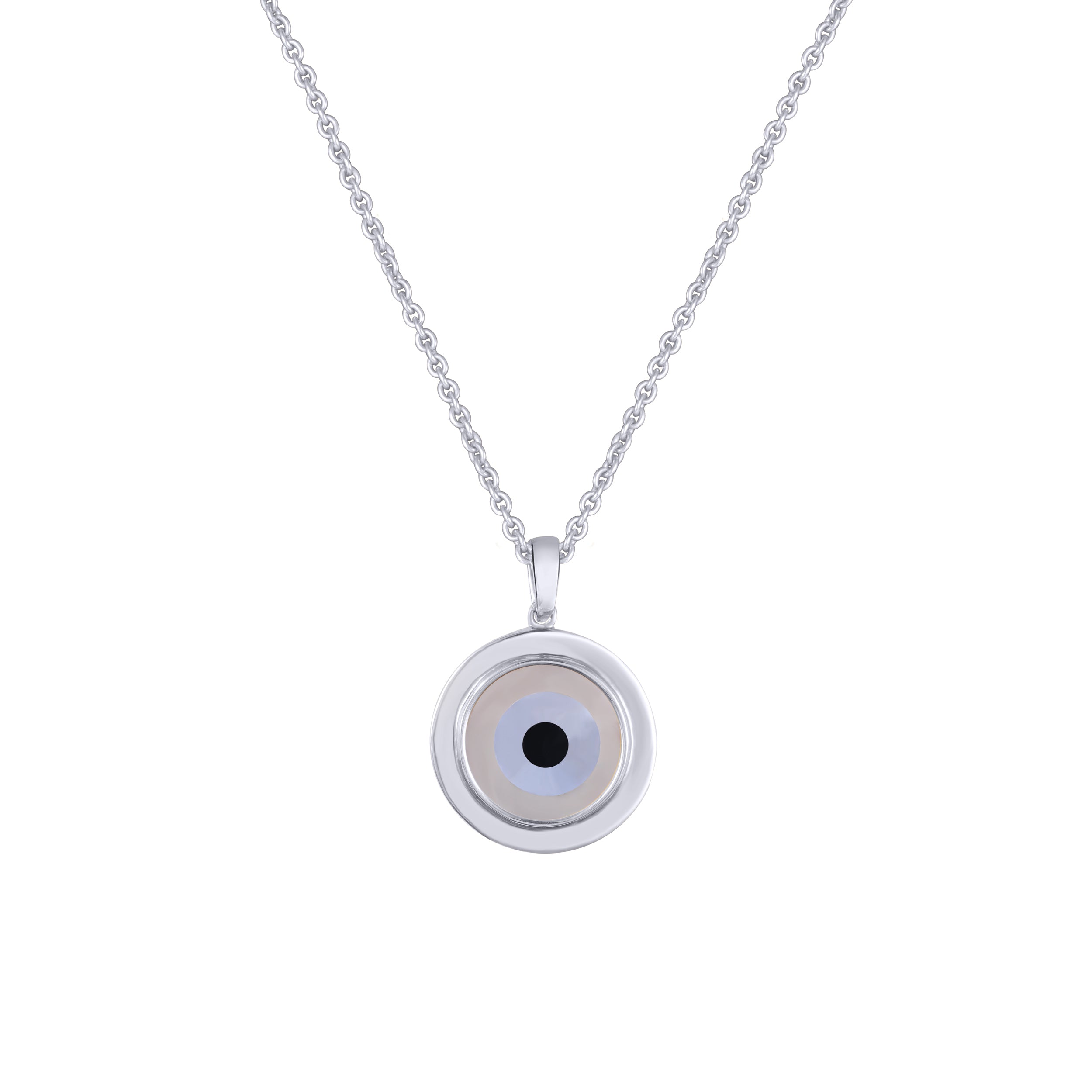Evil Eye Silver Pendant Necklace with Diamonds | The Million Roses