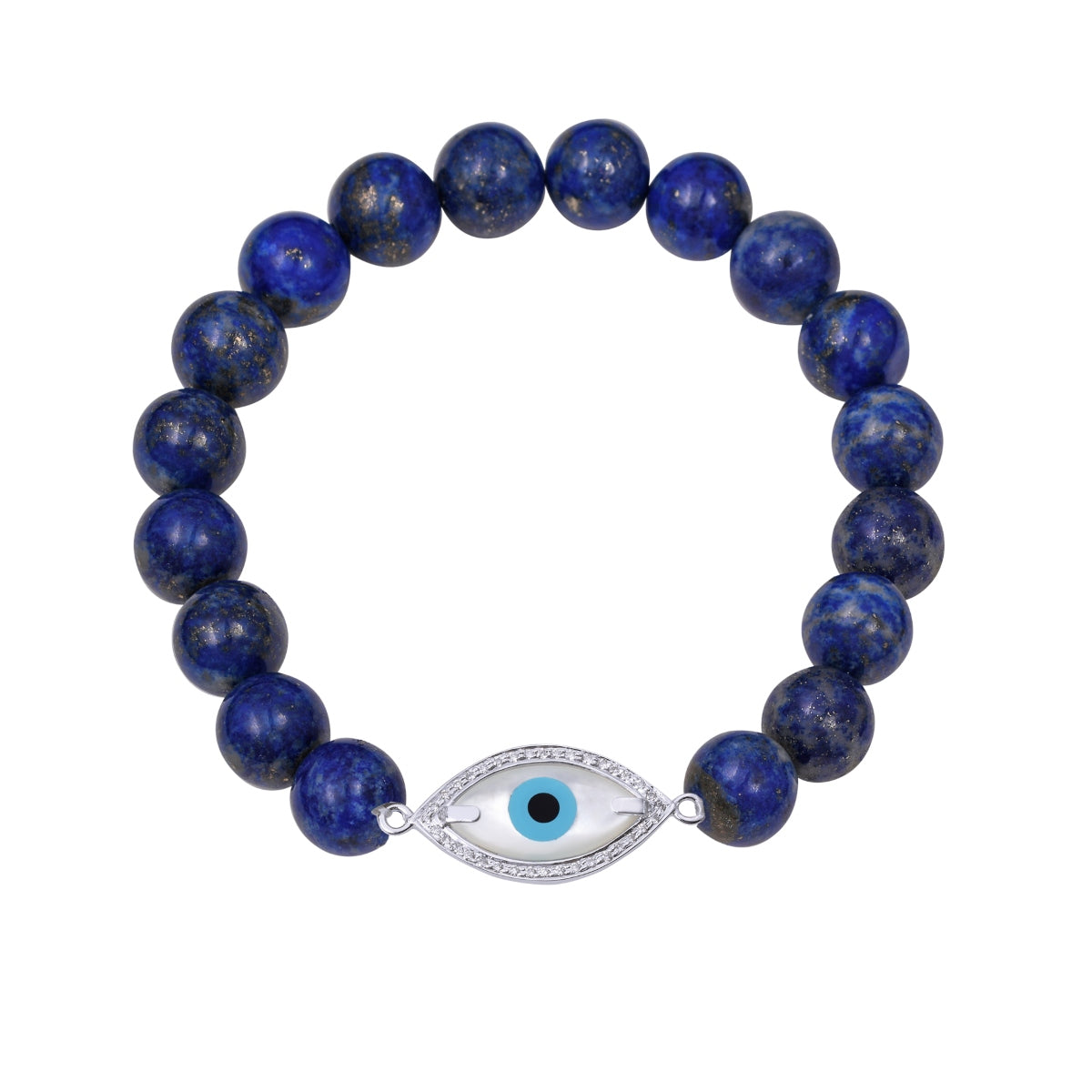 Medium Marquise Evil Eye Diamond Lapis Lazuli Bracelet