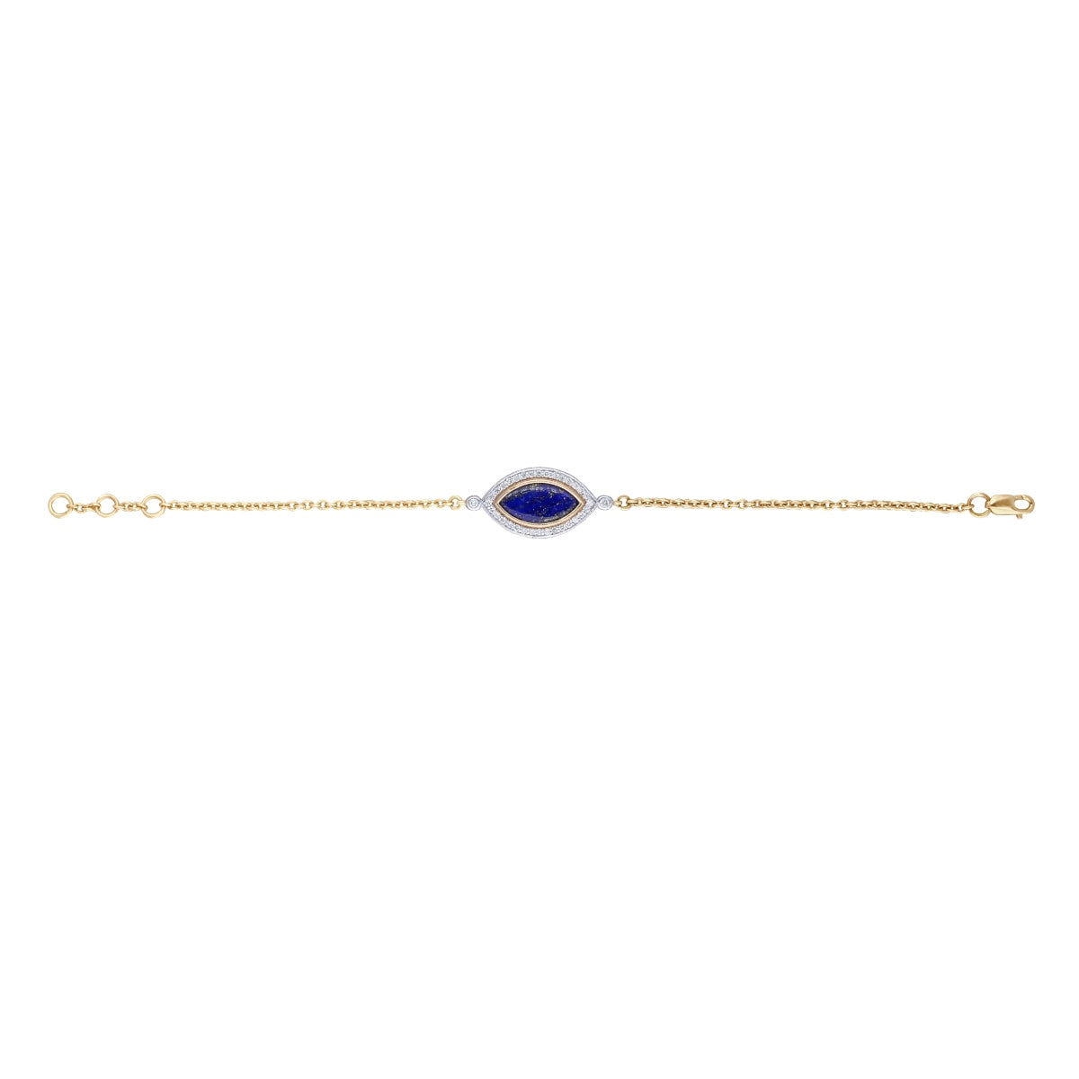Small Marquise Lapis Lazuli Diamond Bracelet