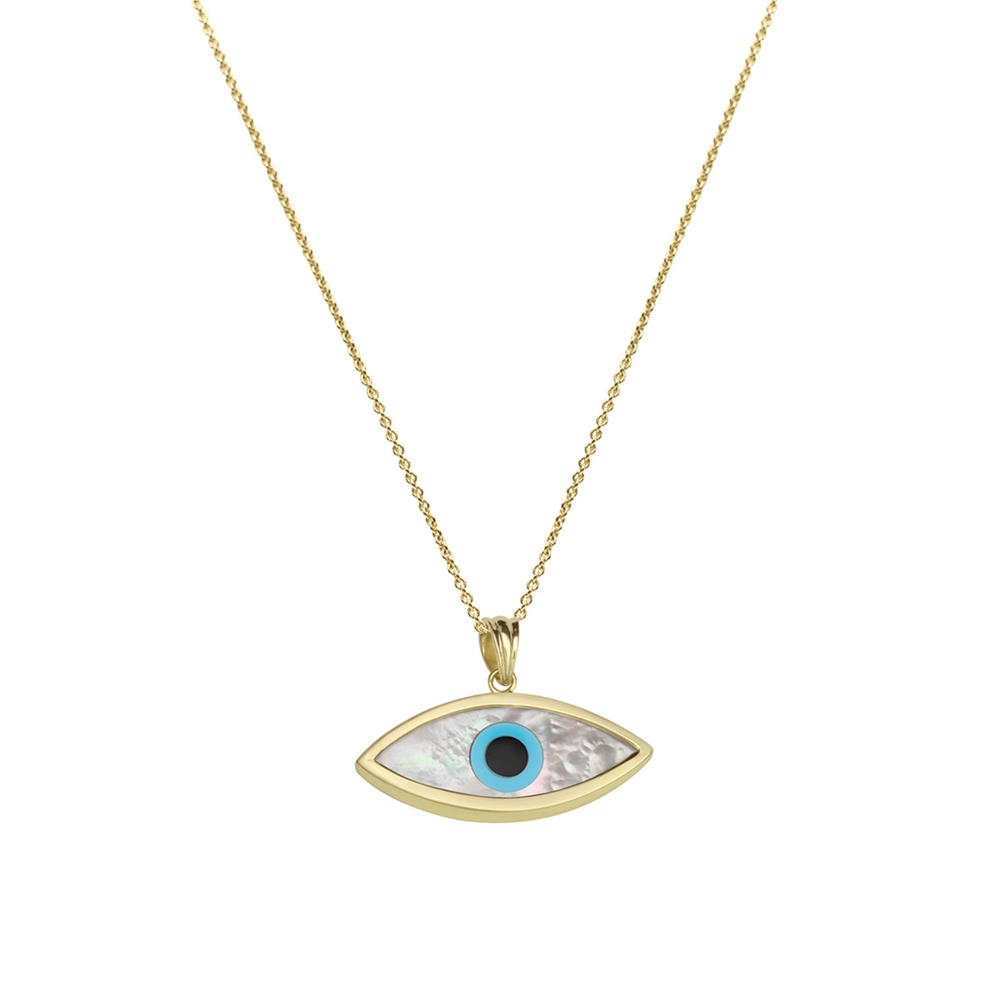 Classic Large Marquise Evil Eye Chain Pendant