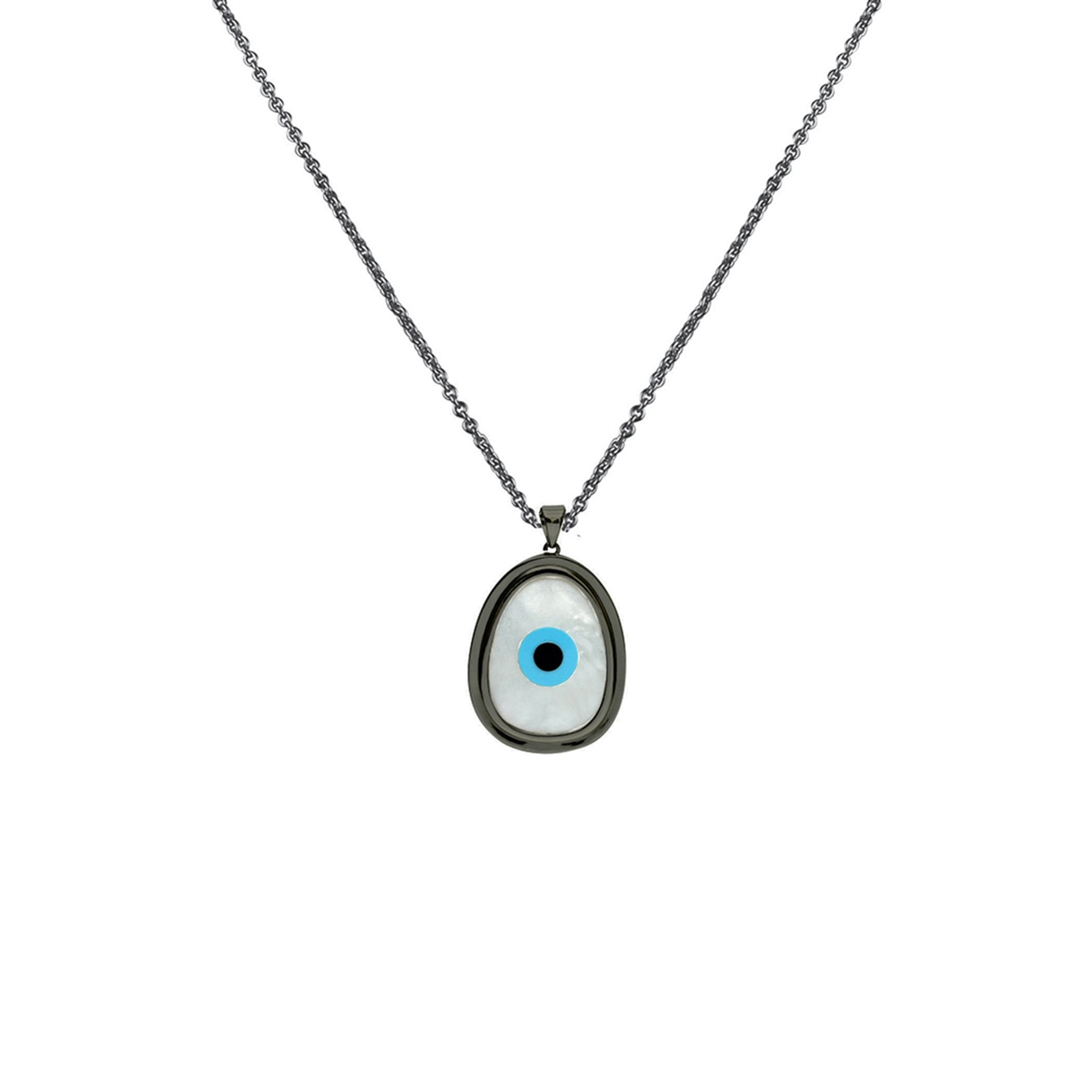 Oblong Evil Eye Chain Pendant
