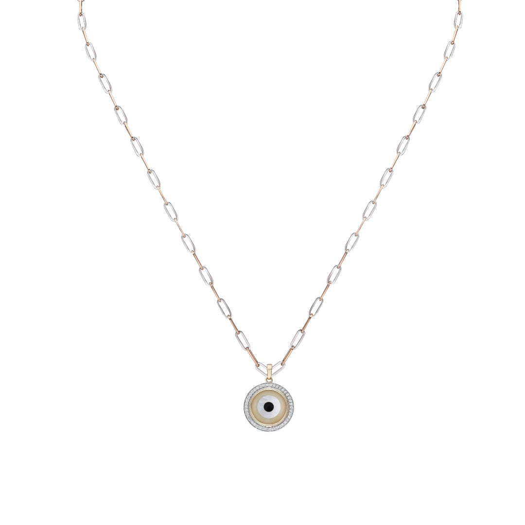 Buy White Embellished Evil Eye Necklace by Sica Jewellery Online at Aza  Fashions.