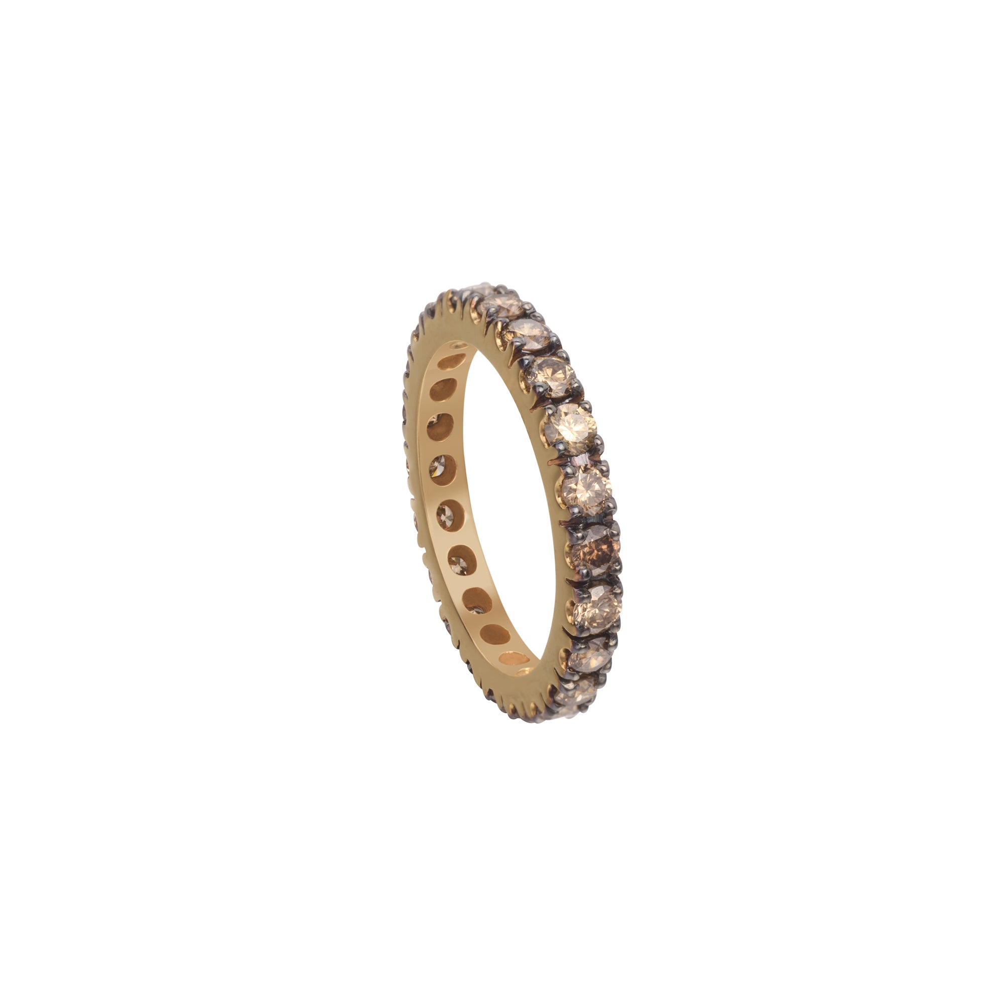Coffee Diamond Stackable Eternity Ring