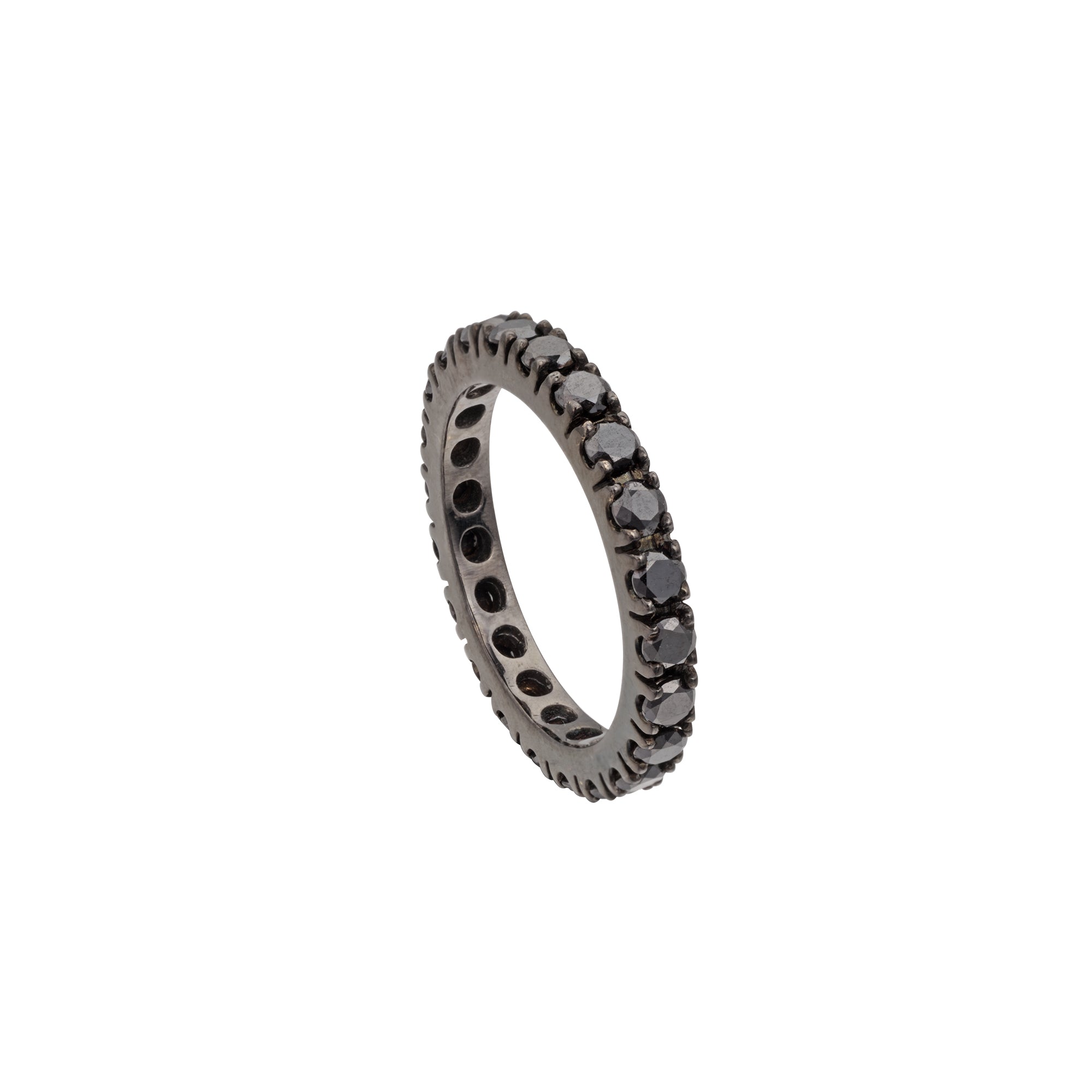 Black Diamond Stackable Eternity Ring