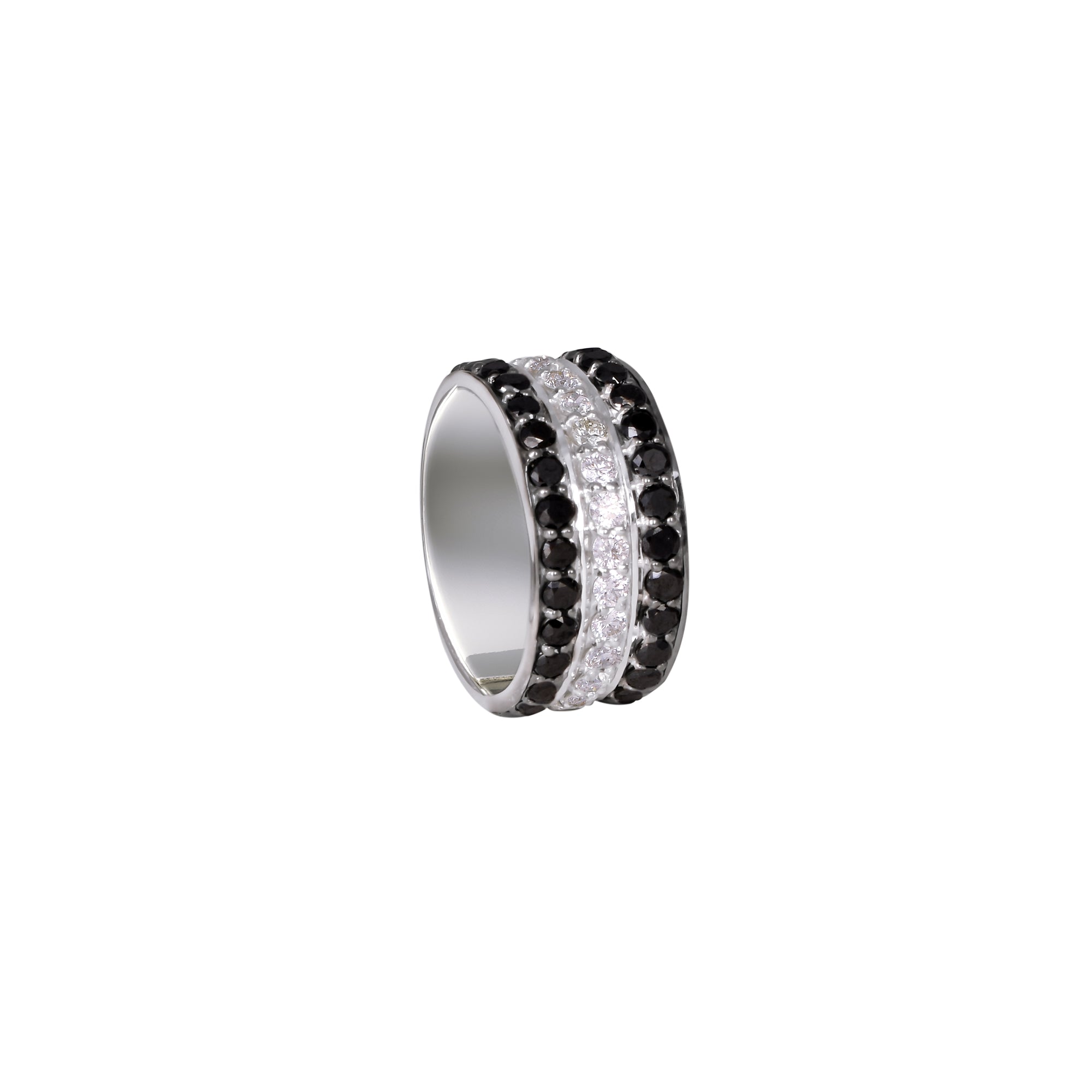 Black and White Diamond Midi Ring