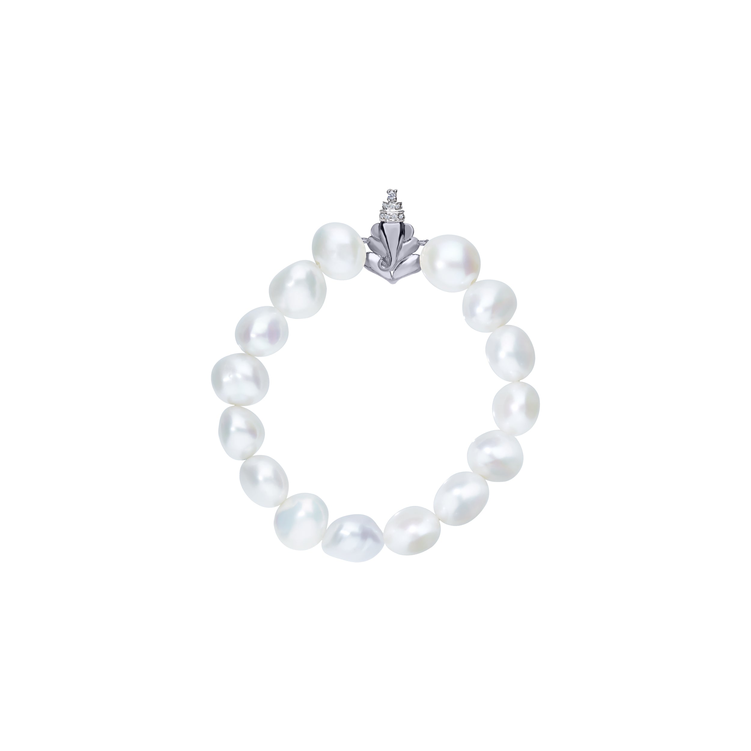 Ganesha Diamond Pearl Bracelet