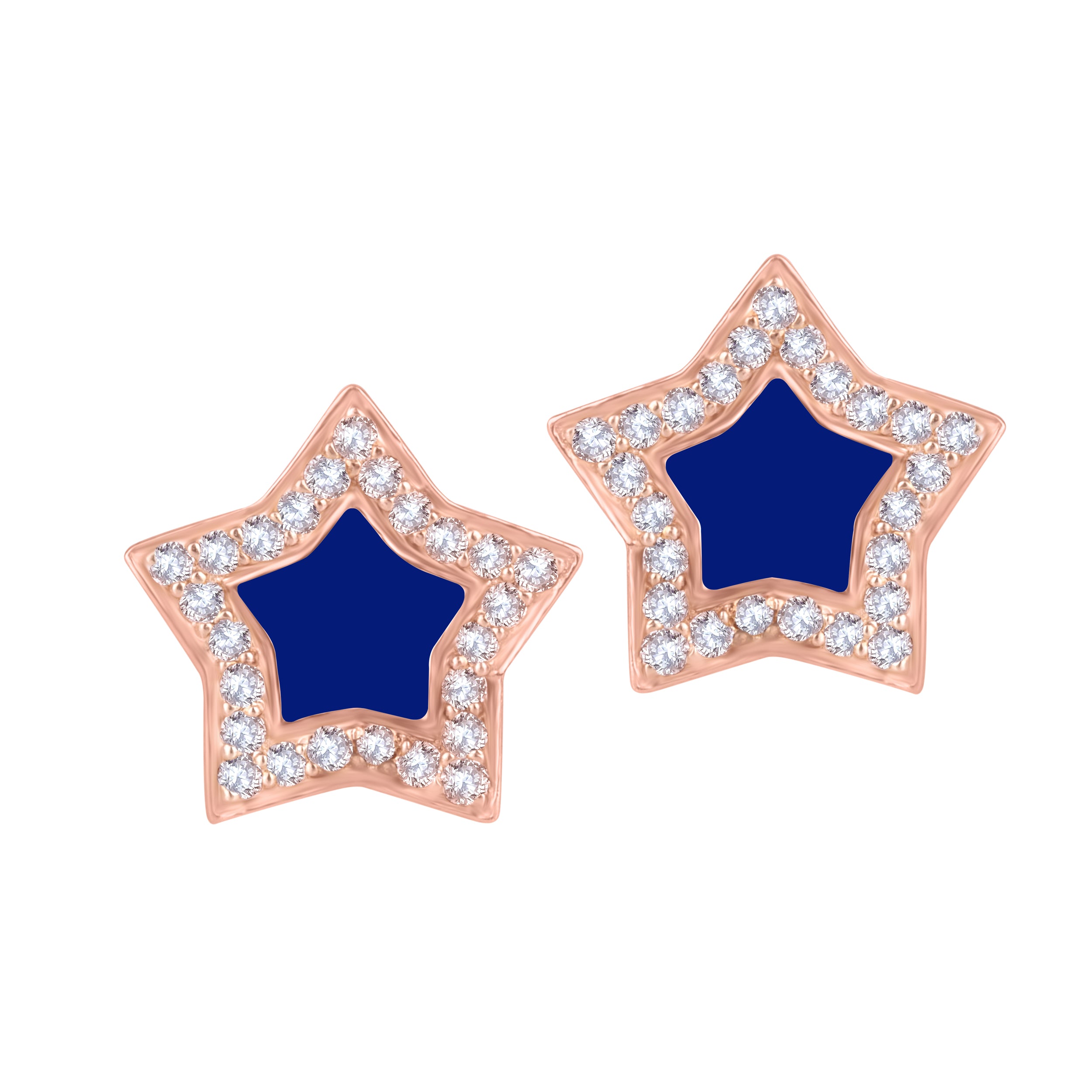 Star Enamel Diamond Studs