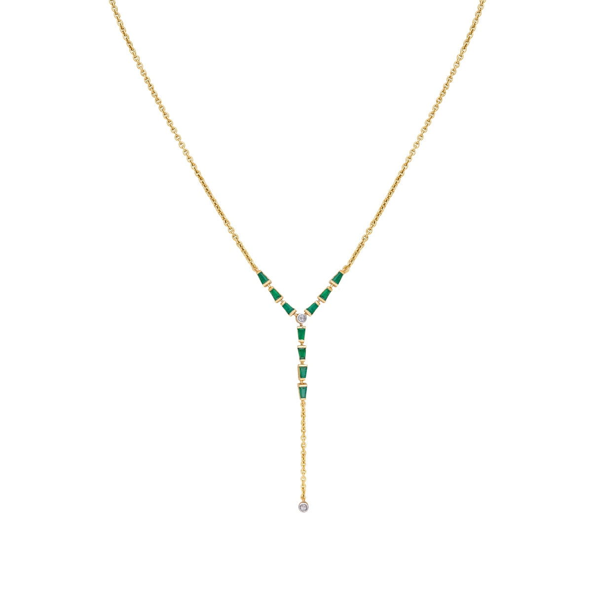 Y Emerald Chain Necklace
