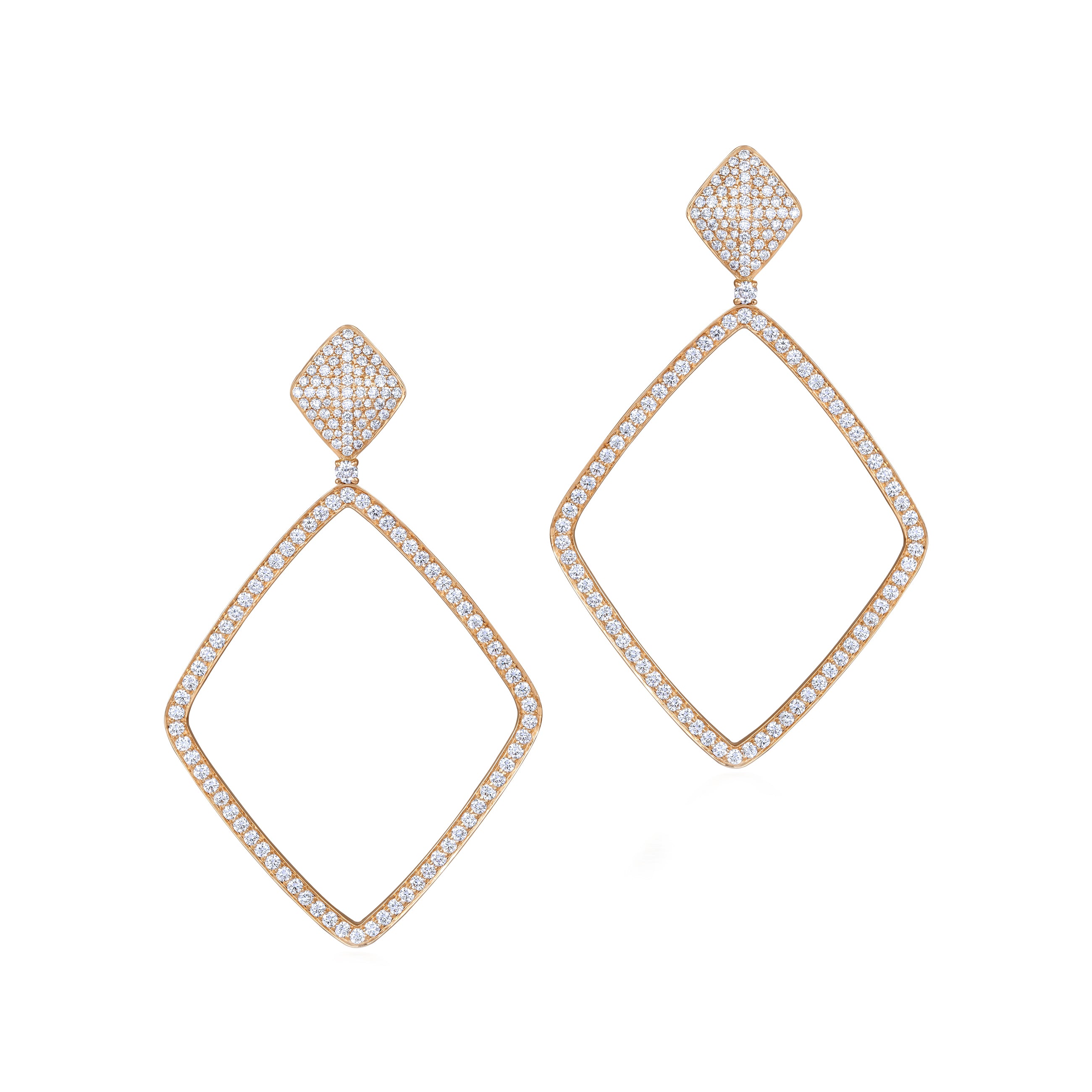 0.75ct Single Cut Round Diamond Kite Shaped Earrings – Mark Broumand